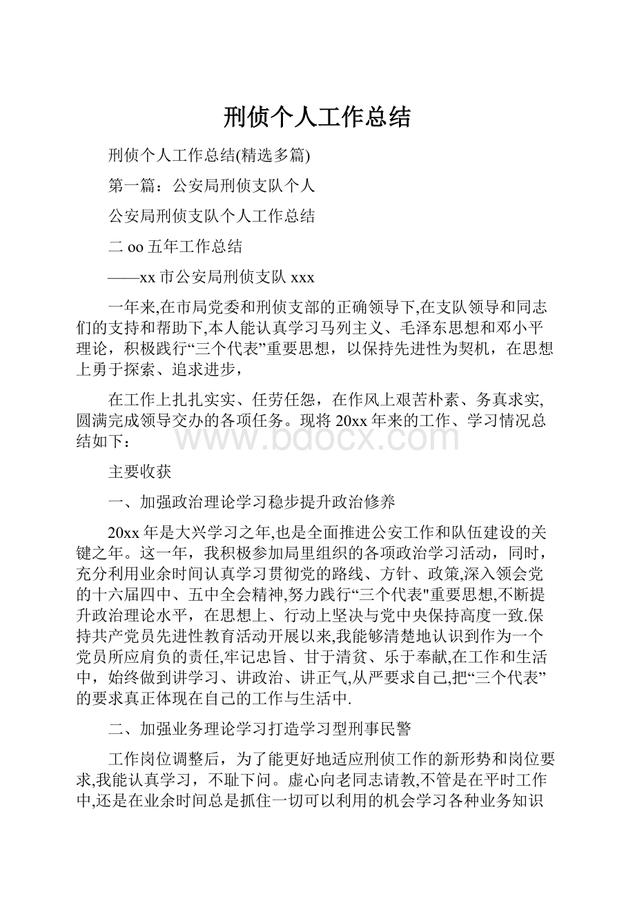 刑侦个人工作总结.docx