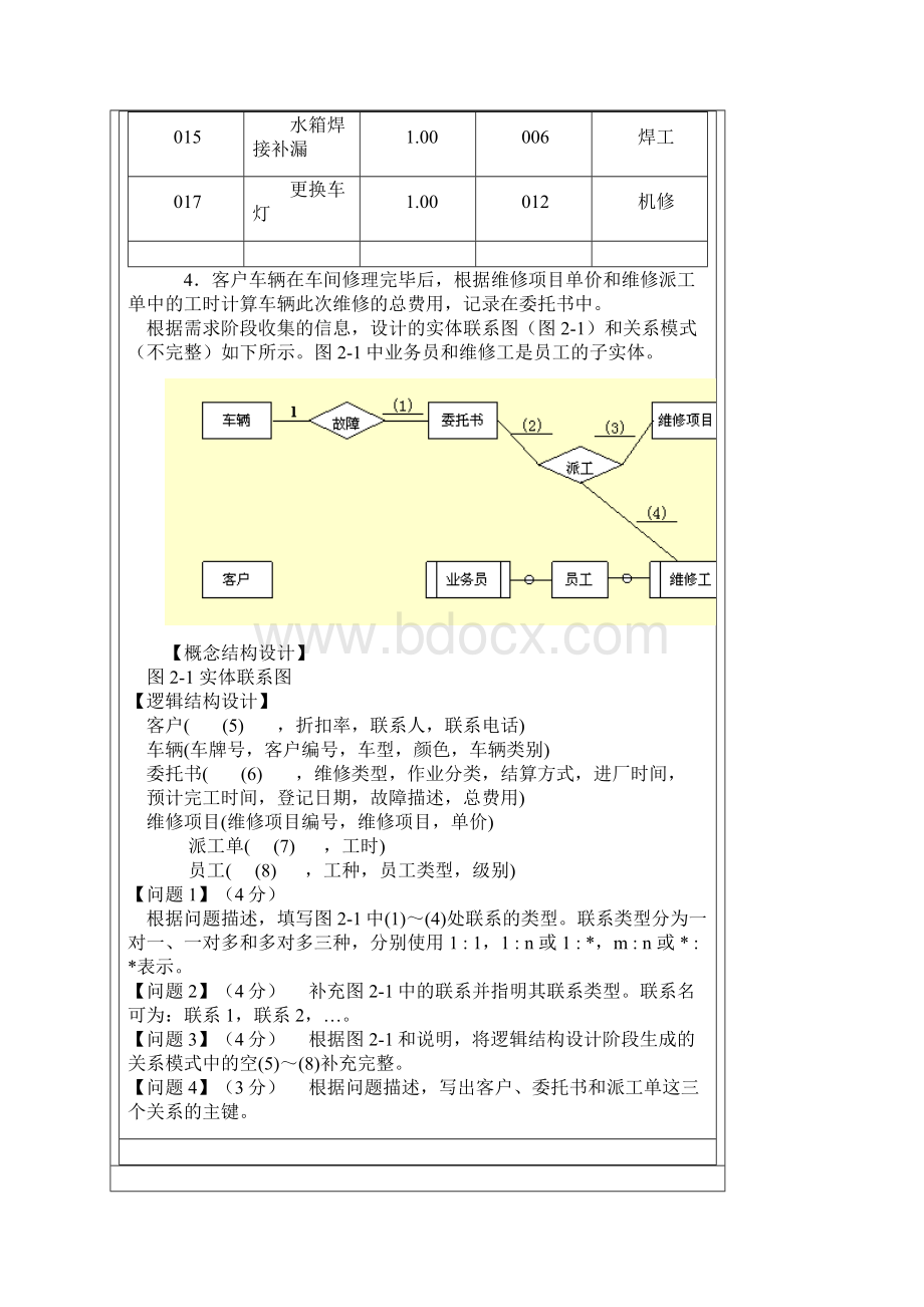 历年软件设计师考试数据库试题.docx_第3页