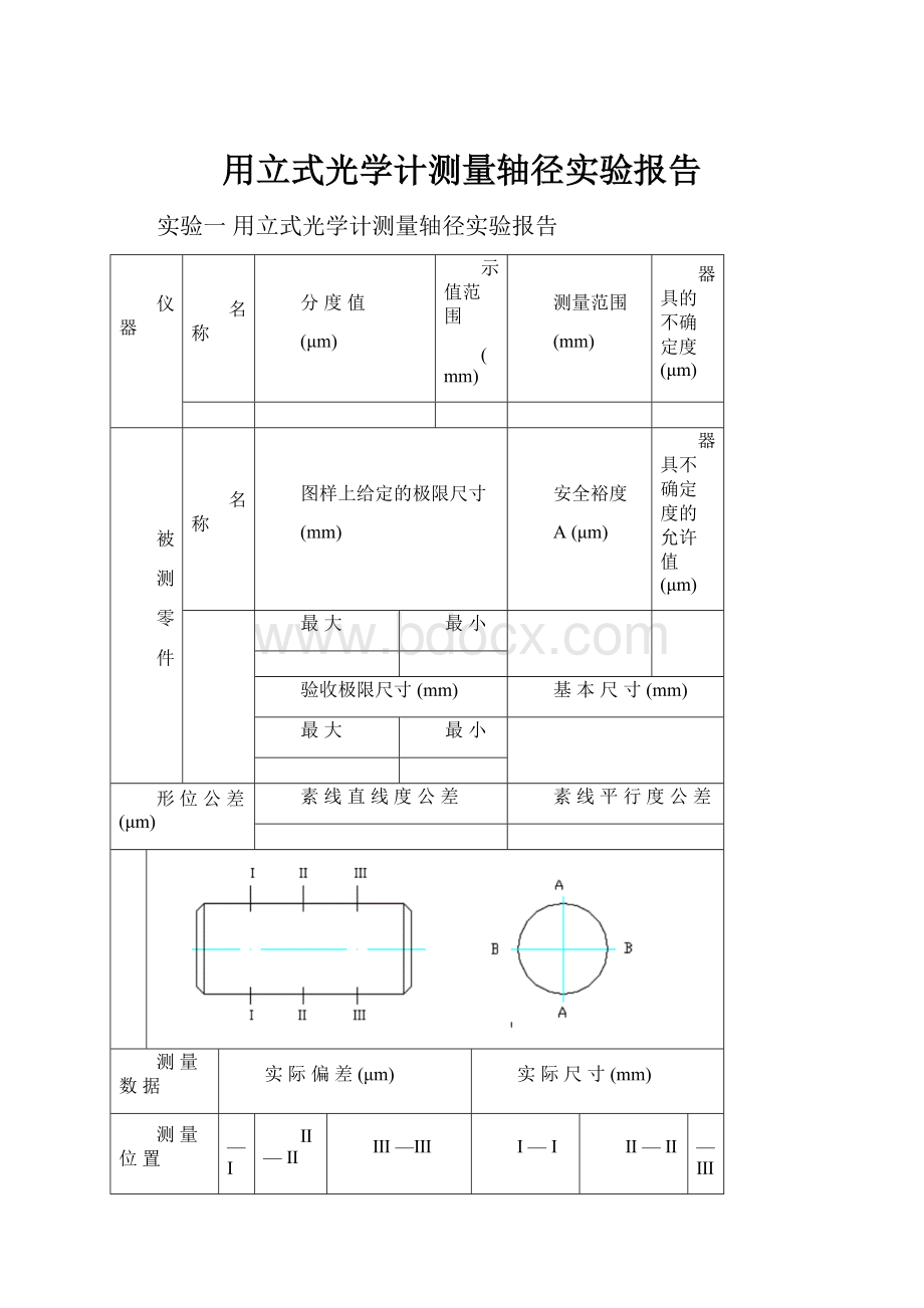 用立式光学计测量轴径实验报告.docx_第1页