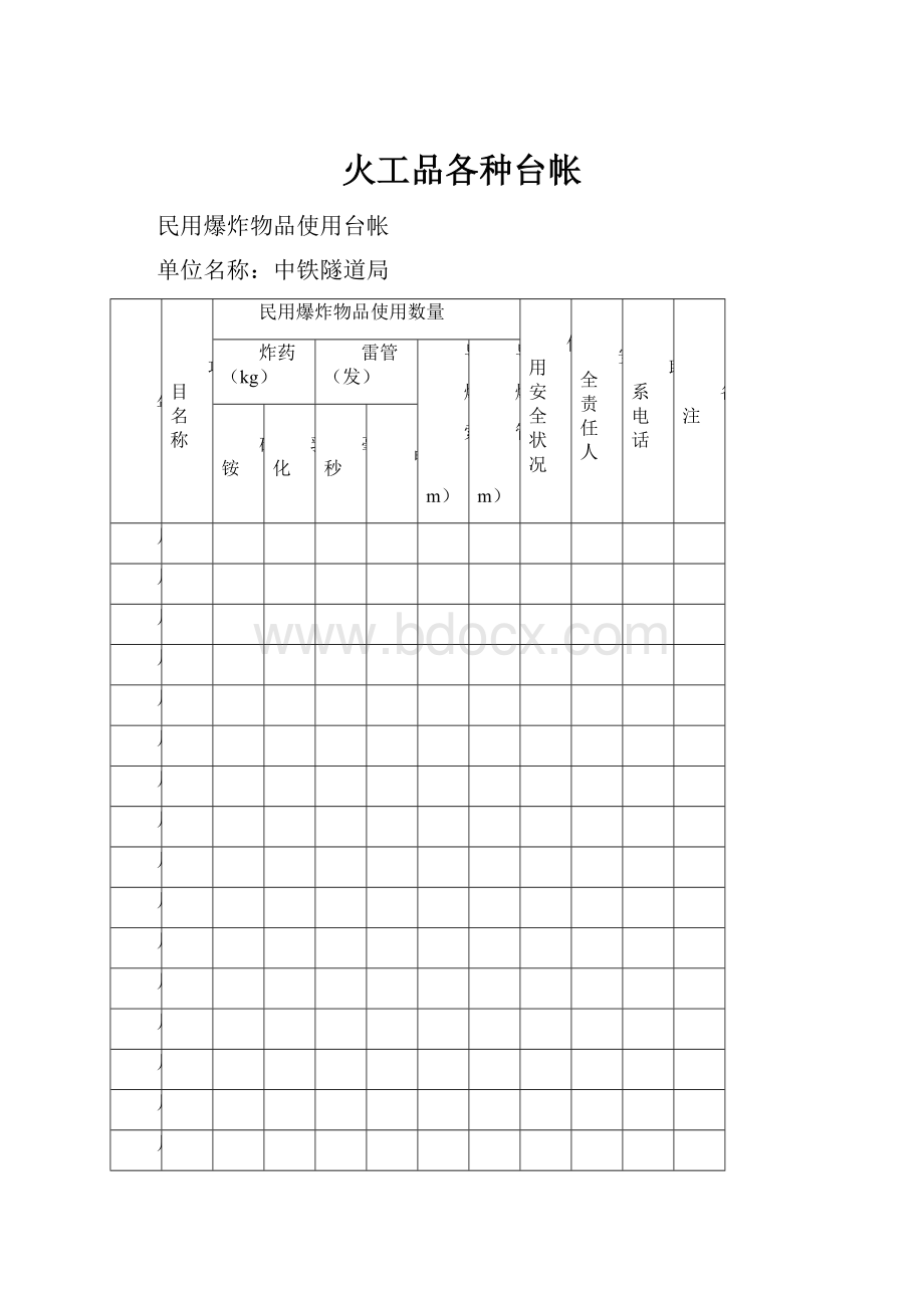 火工品各种台帐.docx_第1页