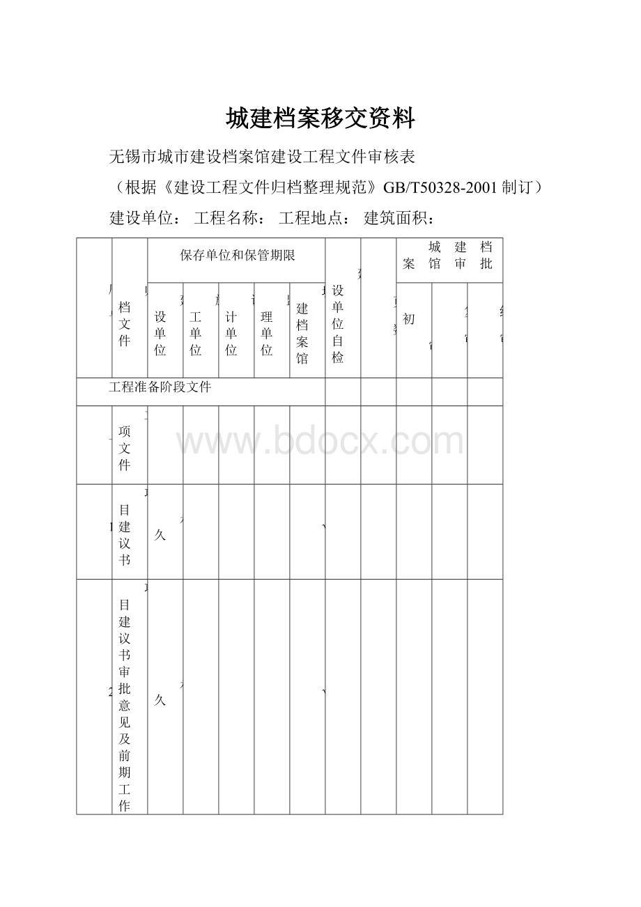 城建档案移交资料.docx