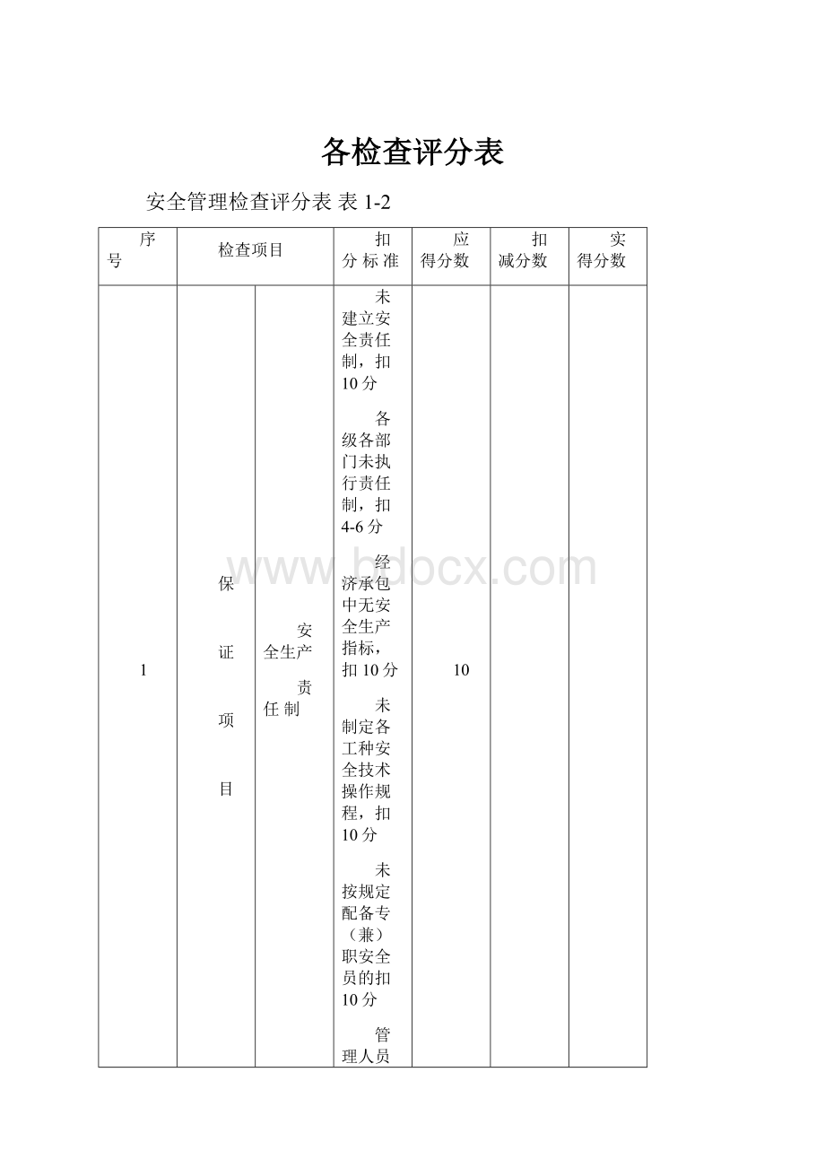 各检查评分表.docx_第1页