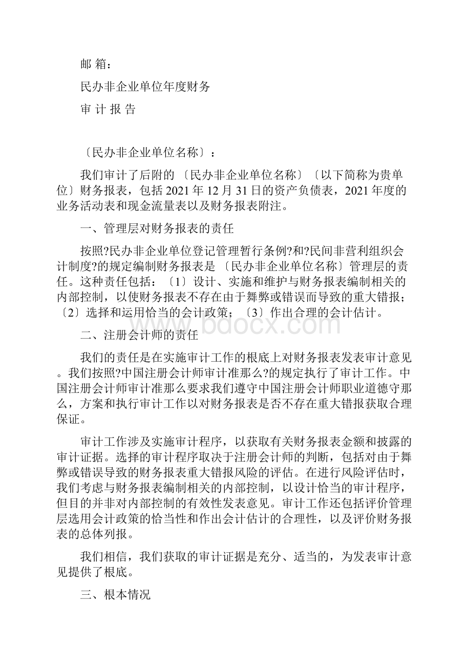 民办非企业单位审计报告模板.docx_第2页