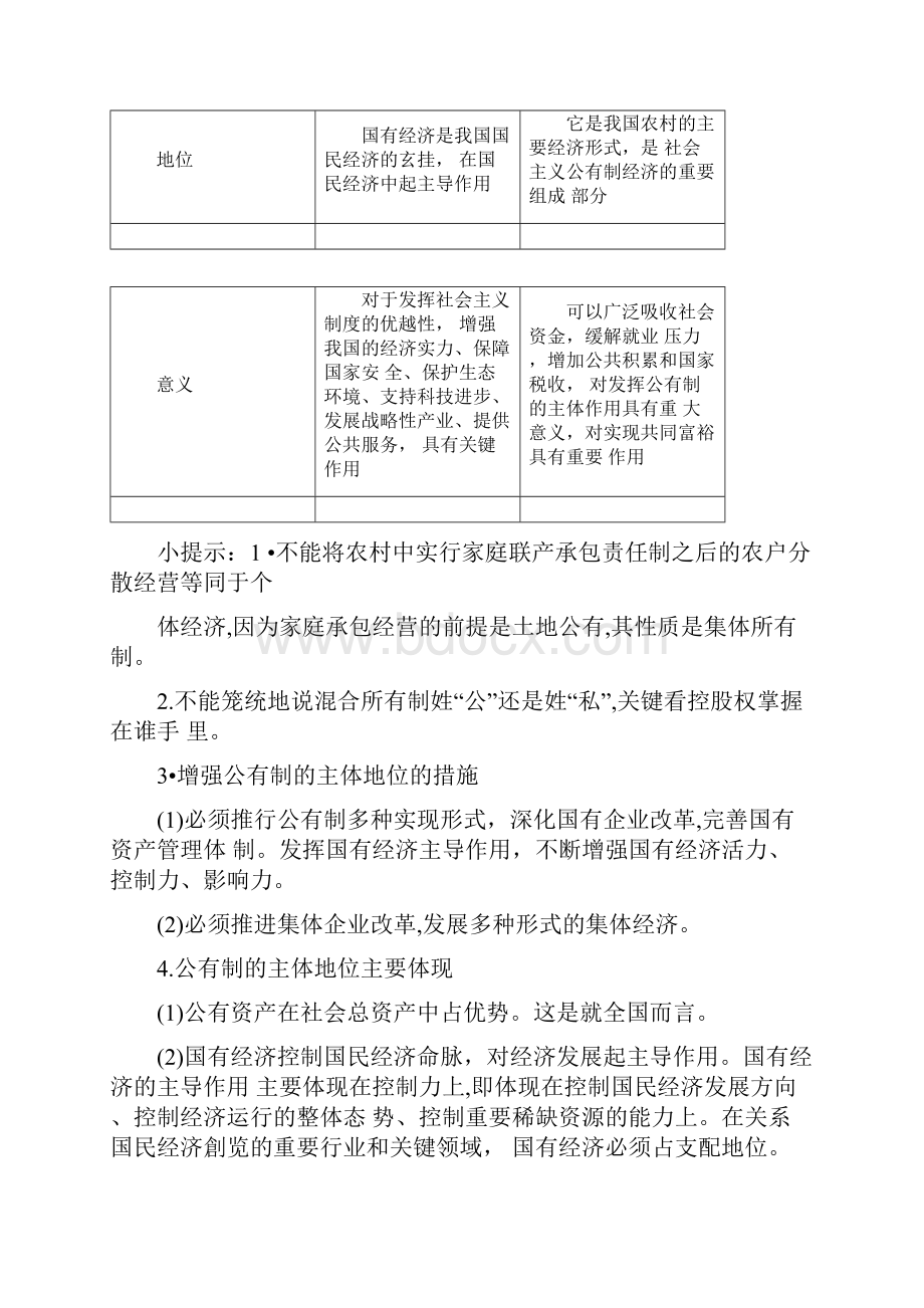 人教版高中政治必修1优质学案42我国的基本经济制度.docx_第2页