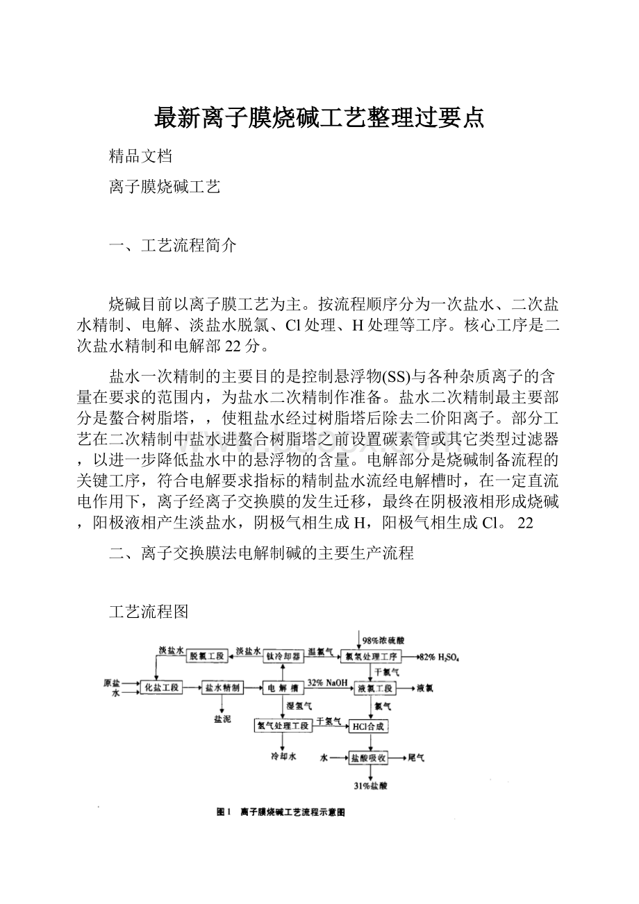 最新离子膜烧碱工艺整理过要点.docx_第1页