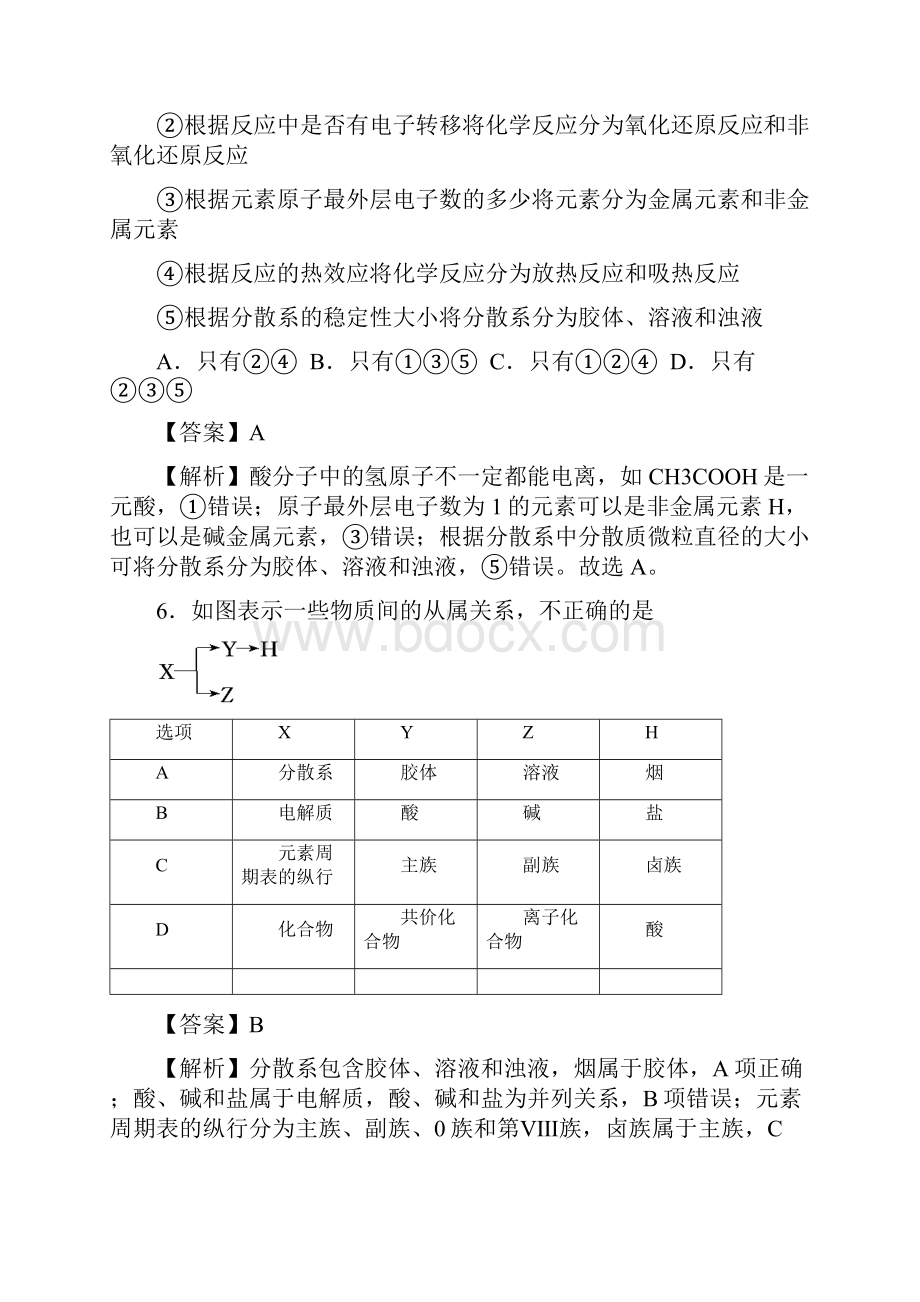 届高考化学一轮热点强化训练物质的组成分类与性质解析版.docx_第3页