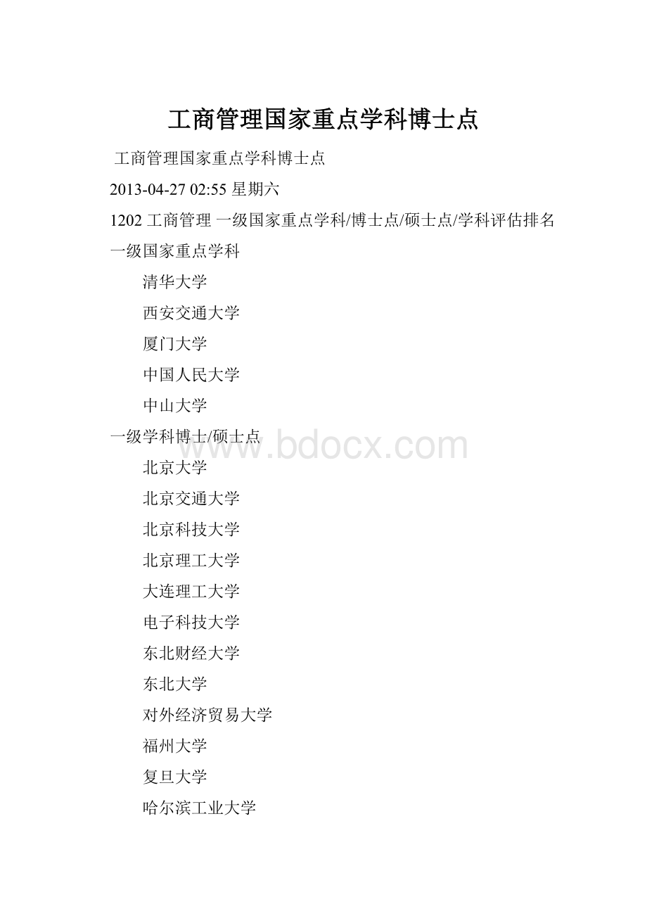 工商管理国家重点学科博士点.docx_第1页