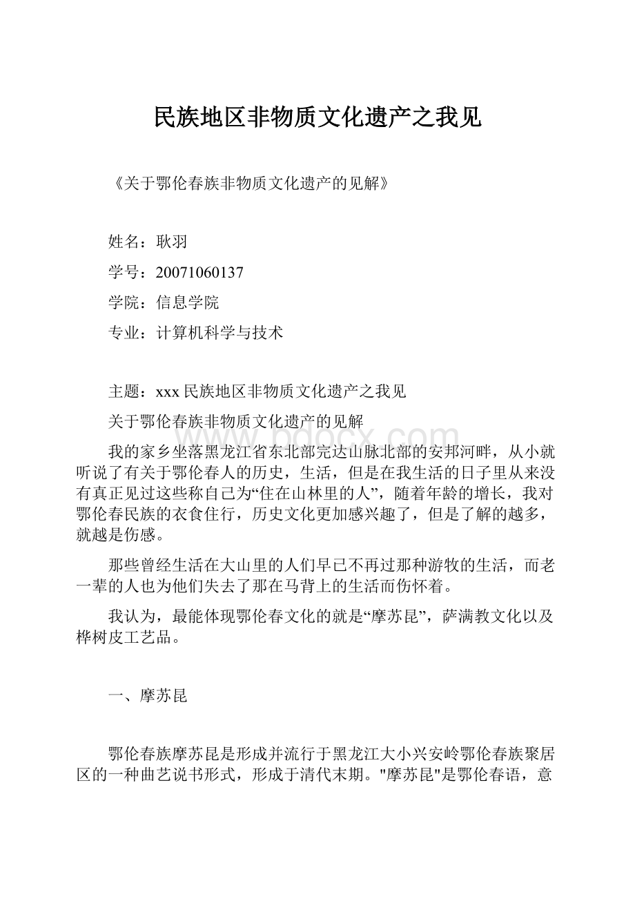 民族地区非物质文化遗产之我见.docx