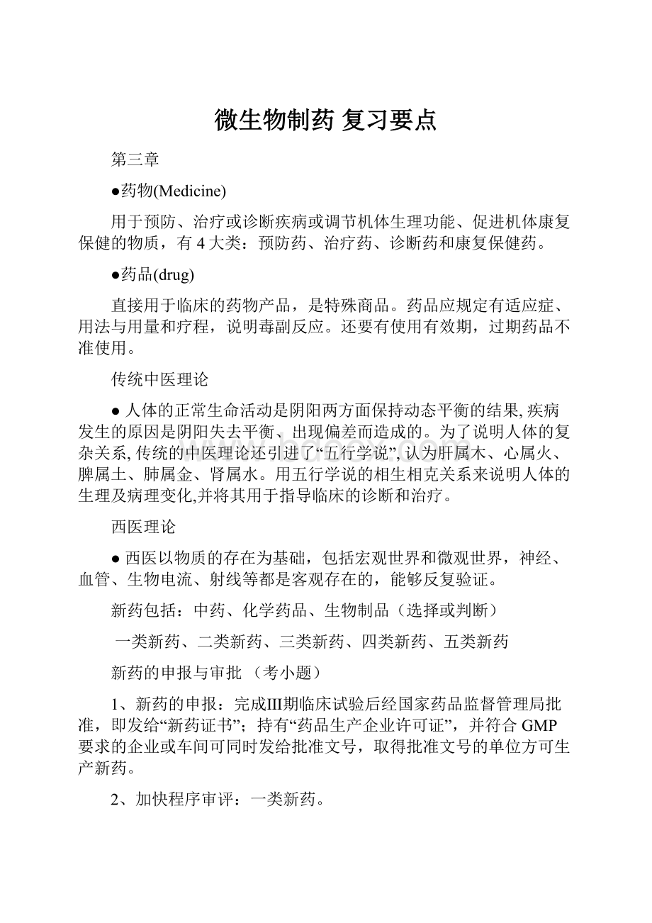 微生物制药 复习要点.docx_第1页