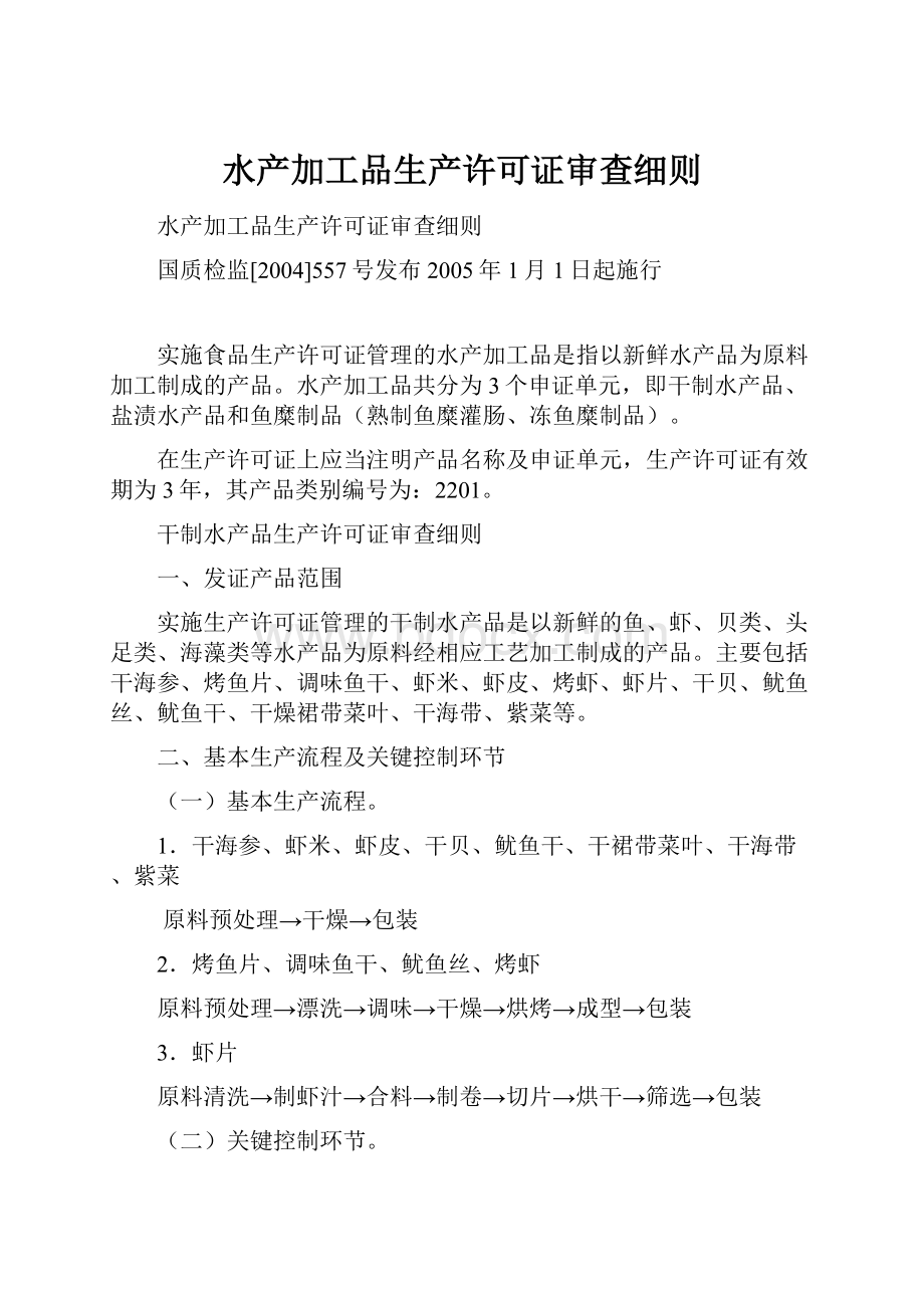 水产加工品生产许可证审查细则.docx