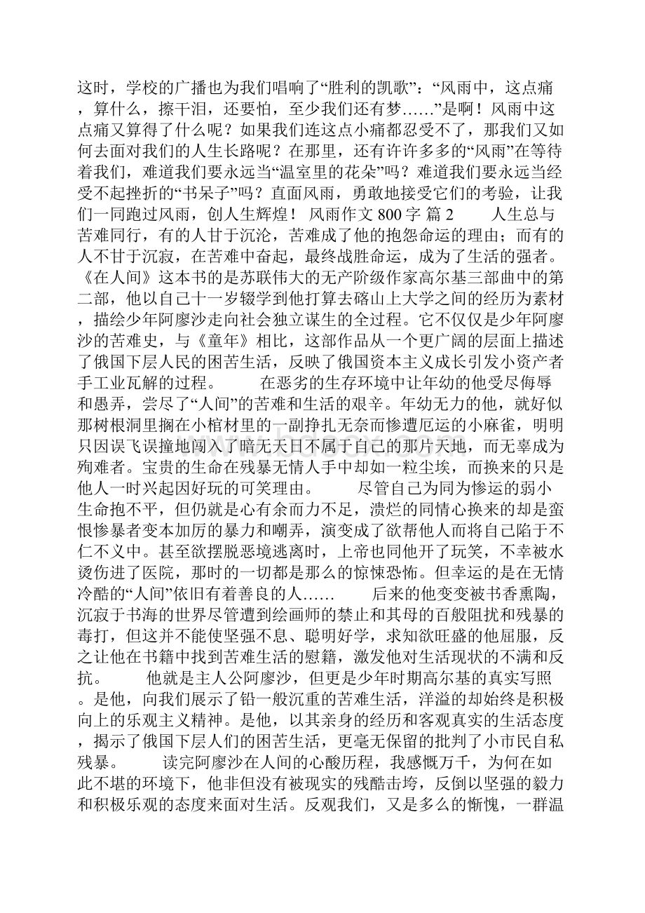 精选风雨作文800字十篇.docx_第2页