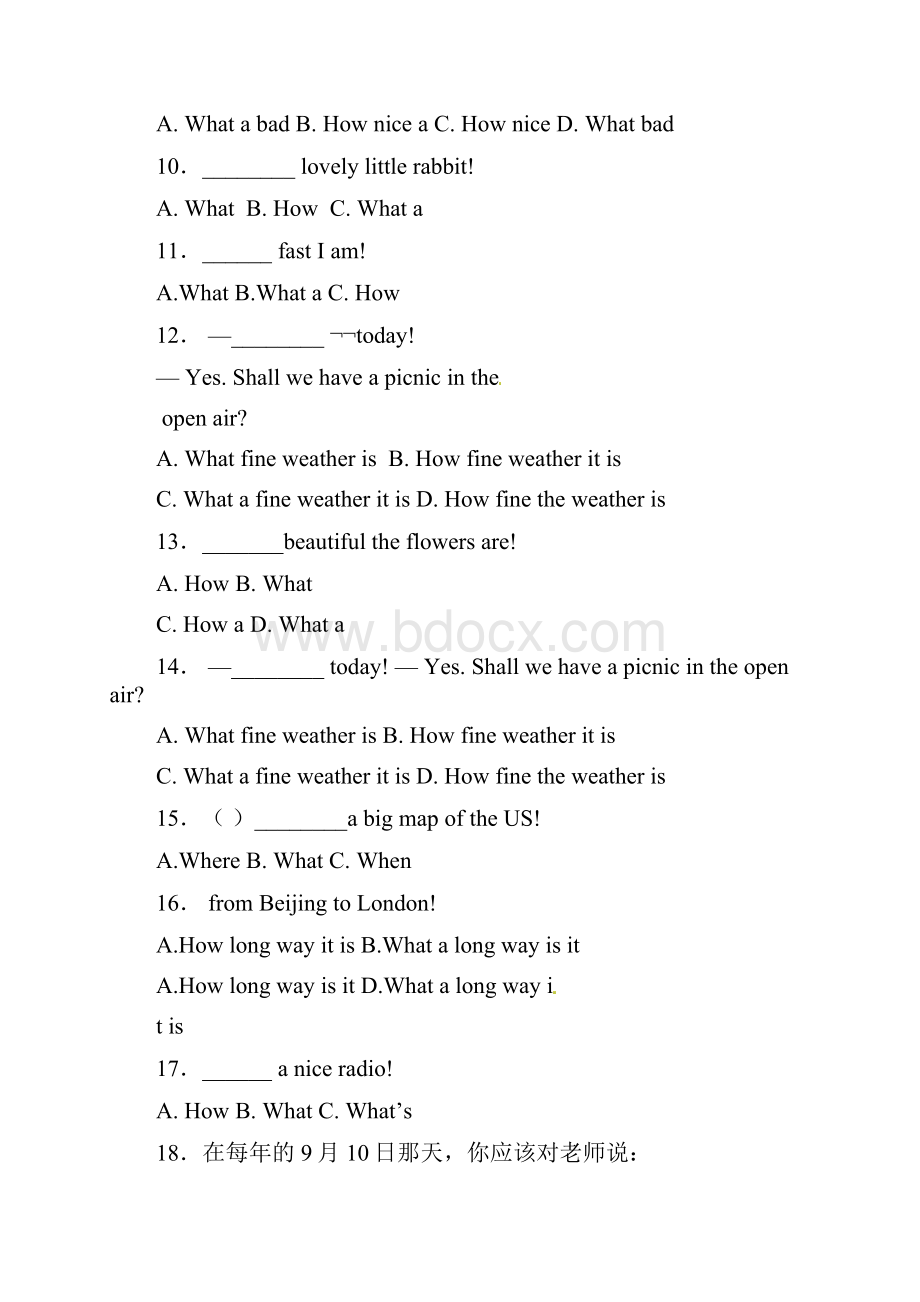 精品小升初英语知识专项训练时态与句法18感叹句通用版17页.docx_第2页