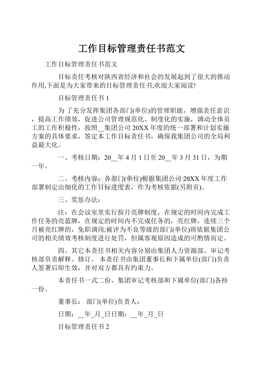 工作目标管理责任书范文.docx