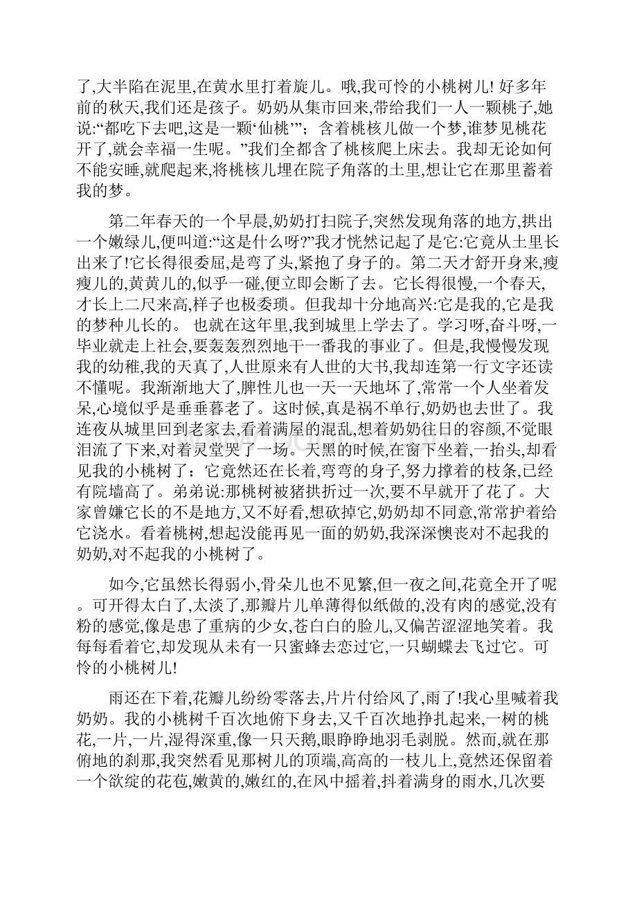 七年级下人教版语文同步练习资料教学备课资料第18课一棵小桃树.docx_第3页