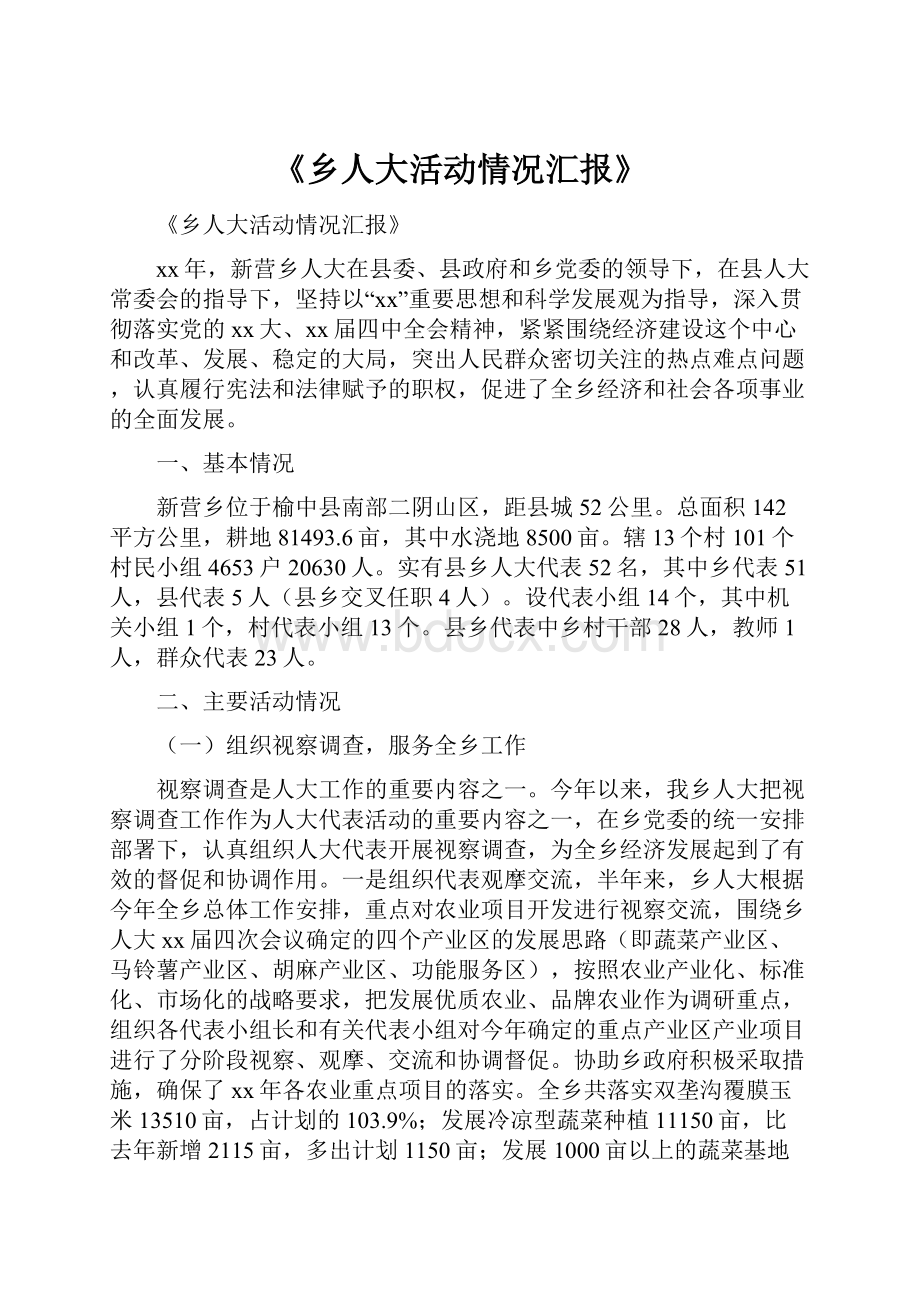 《乡人大活动情况汇报》.docx