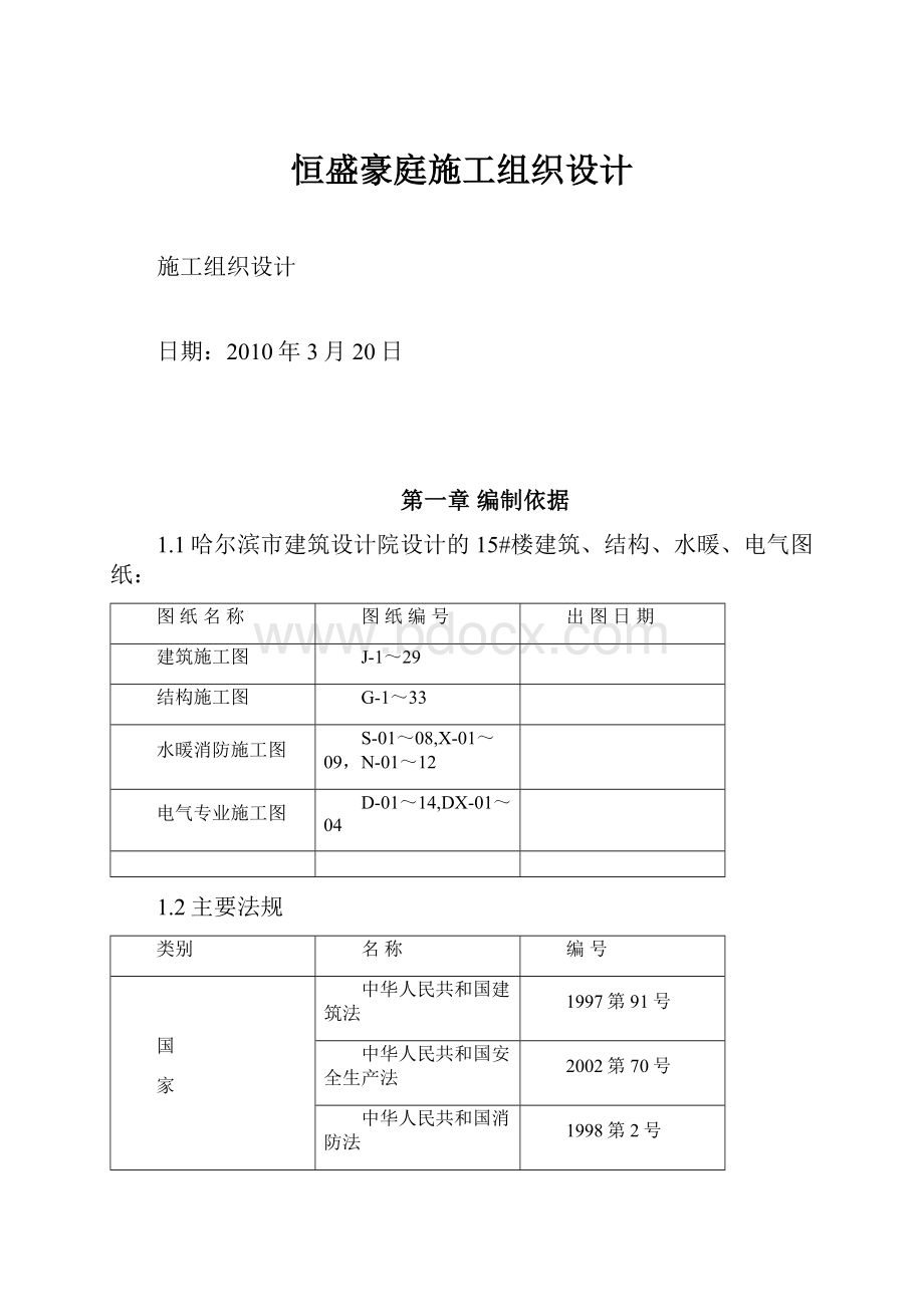 恒盛豪庭施工组织设计.docx