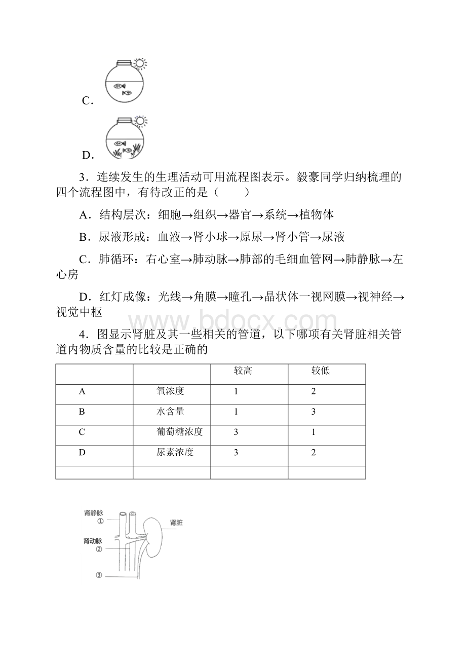 北京市顺义区届九年级下学期统一练习一模生物试题.docx_第2页