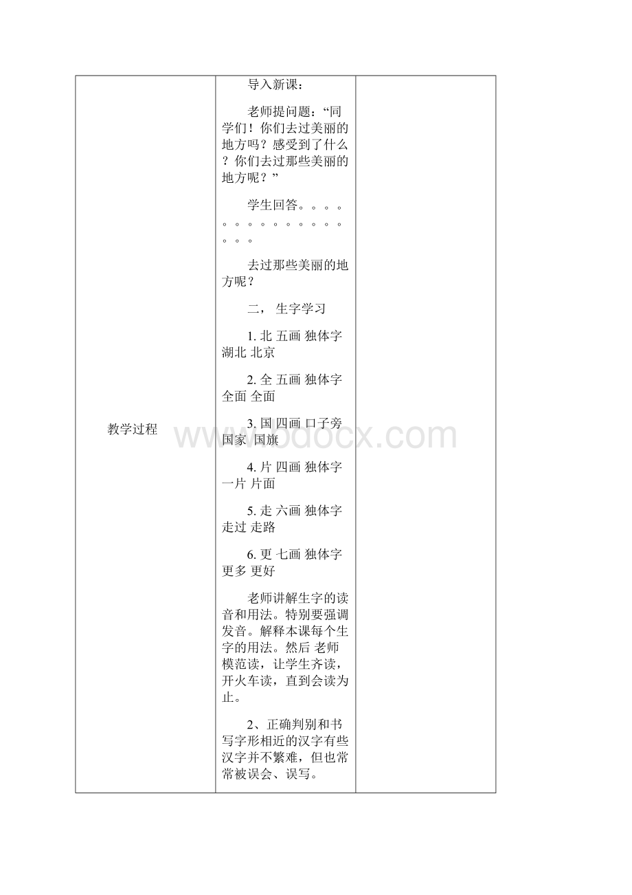 小学一年级语文教案 第九课 美丽的地方.docx_第2页