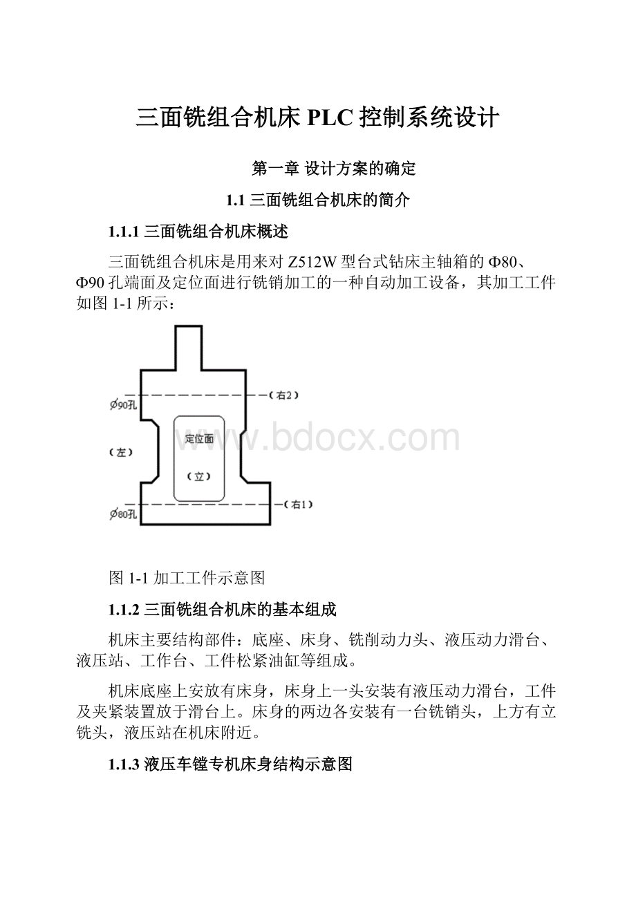 三面铣组合机床PLC控制系统设计.docx