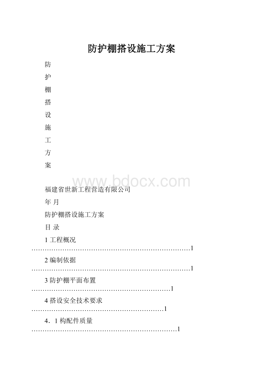 防护棚搭设施工方案.docx