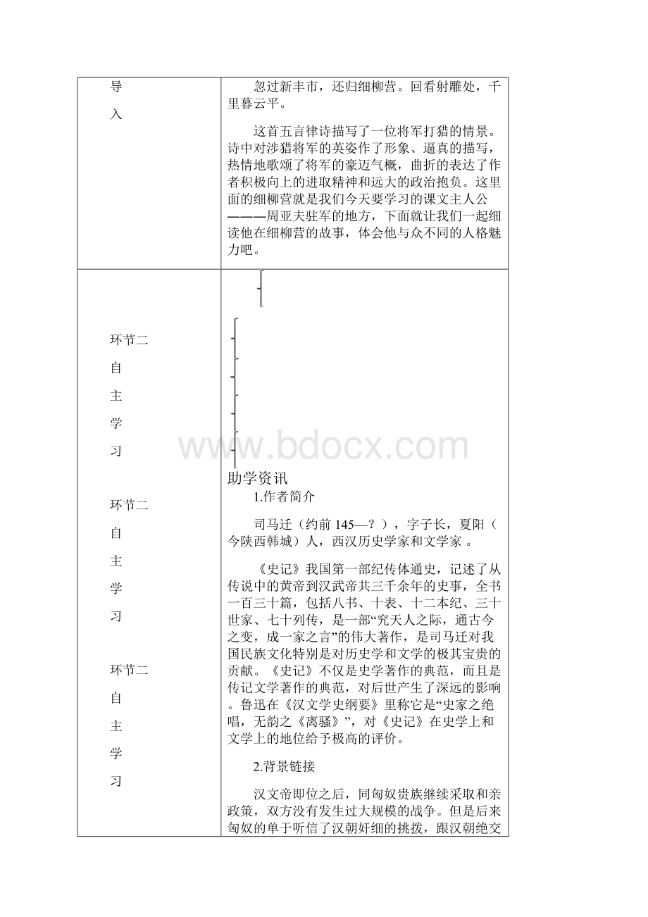 《周亚夫军细柳》教学设计附教案.docx_第2页