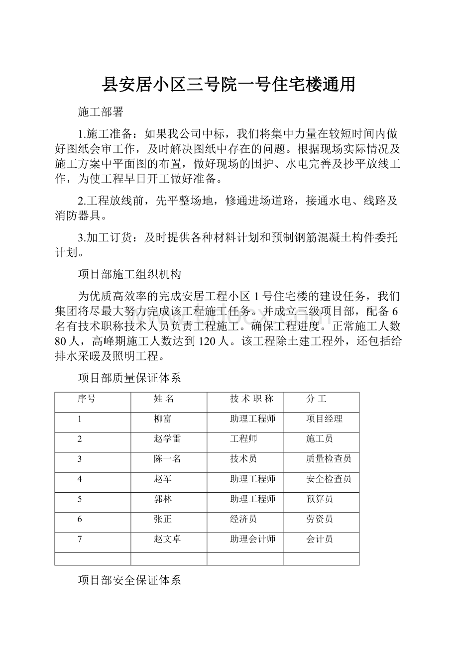 县安居小区三号院一号住宅楼通用.docx_第1页