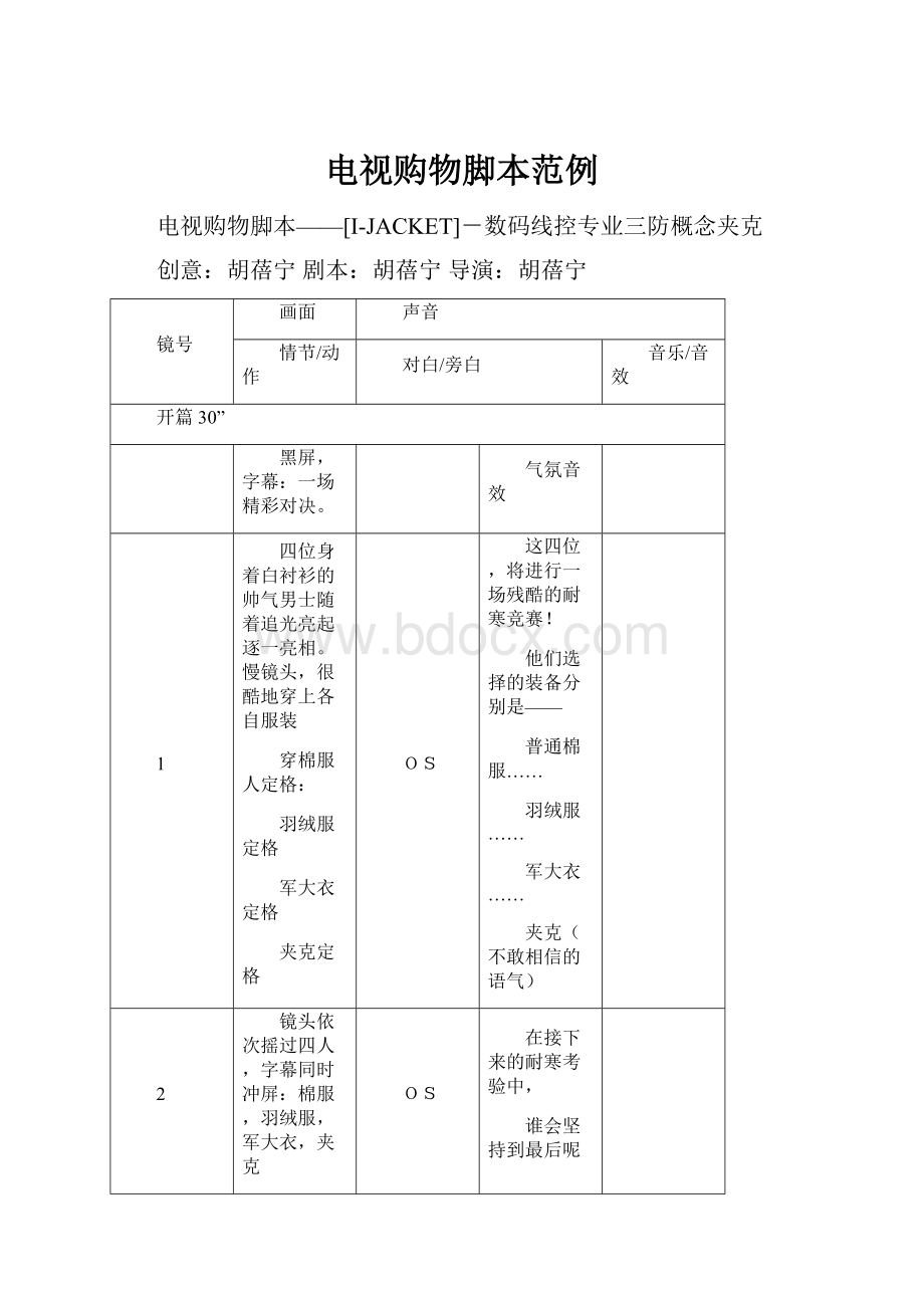 电视购物脚本范例.docx_第1页