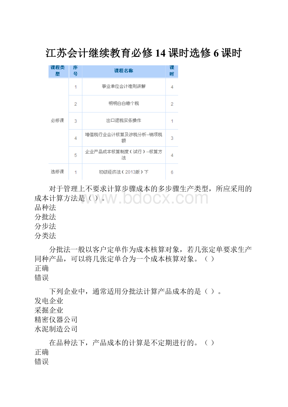 江苏会计继续教育必修14课时选修6课时.docx