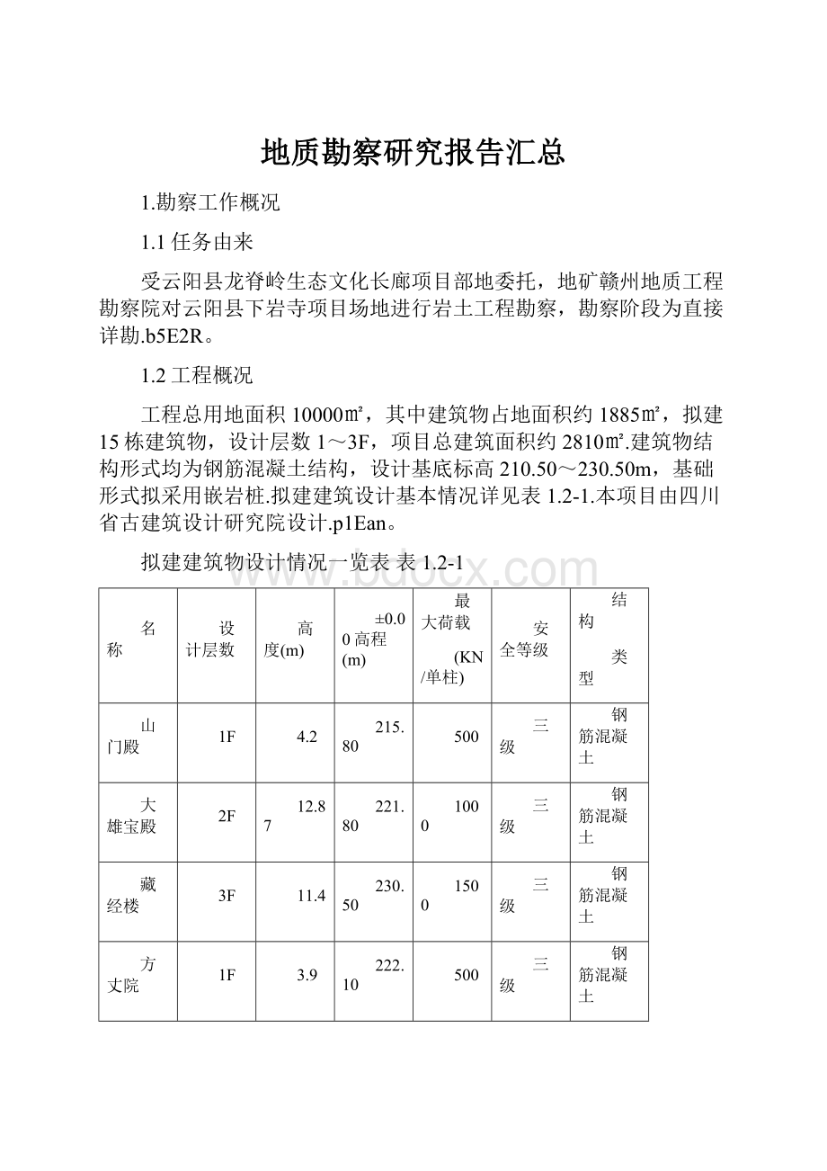 地质勘察研究报告汇总.docx