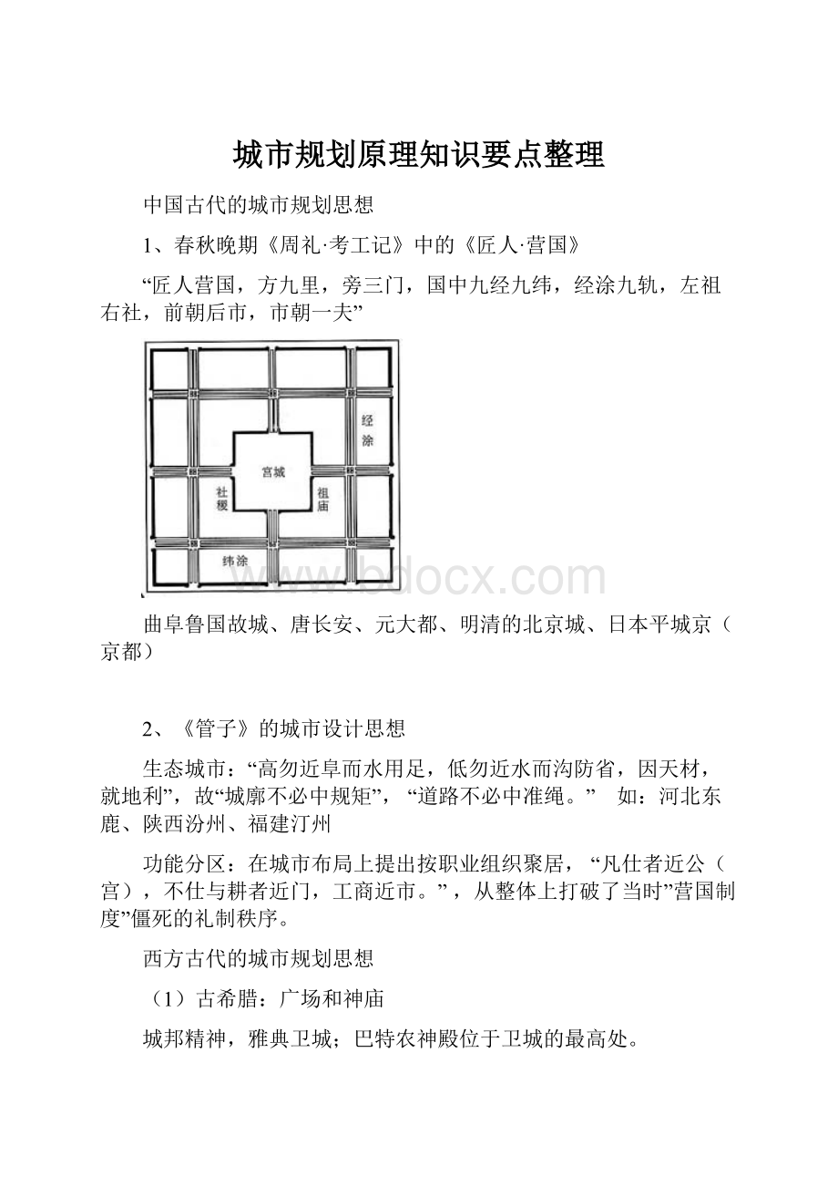 城市规划原理知识要点整理.docx