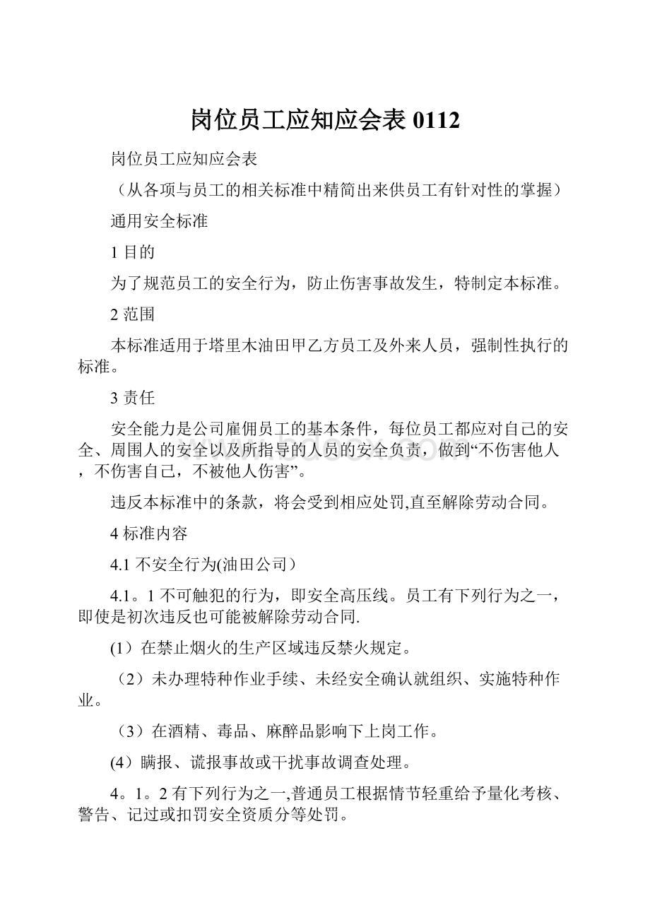 岗位员工应知应会表0112.docx_第1页