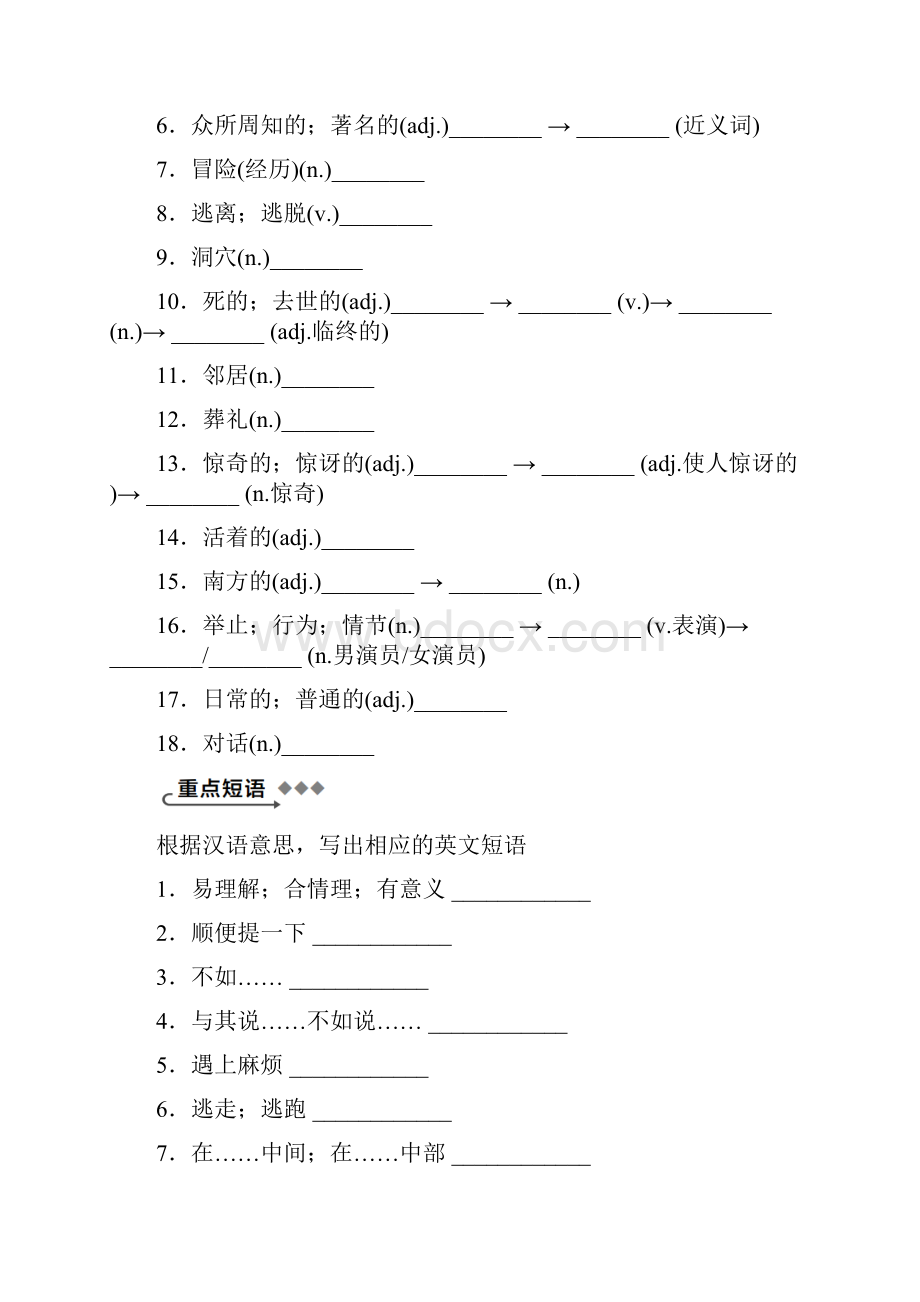 广西秋九年级英语上册 Module 7 Great books基础知识过关七练习 新版外研版.docx_第2页