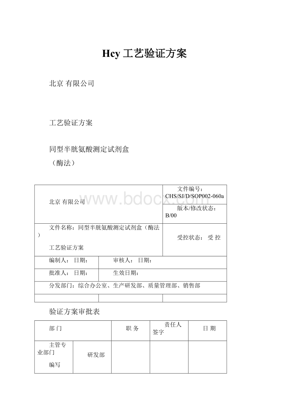 Hcy工艺验证方案.docx