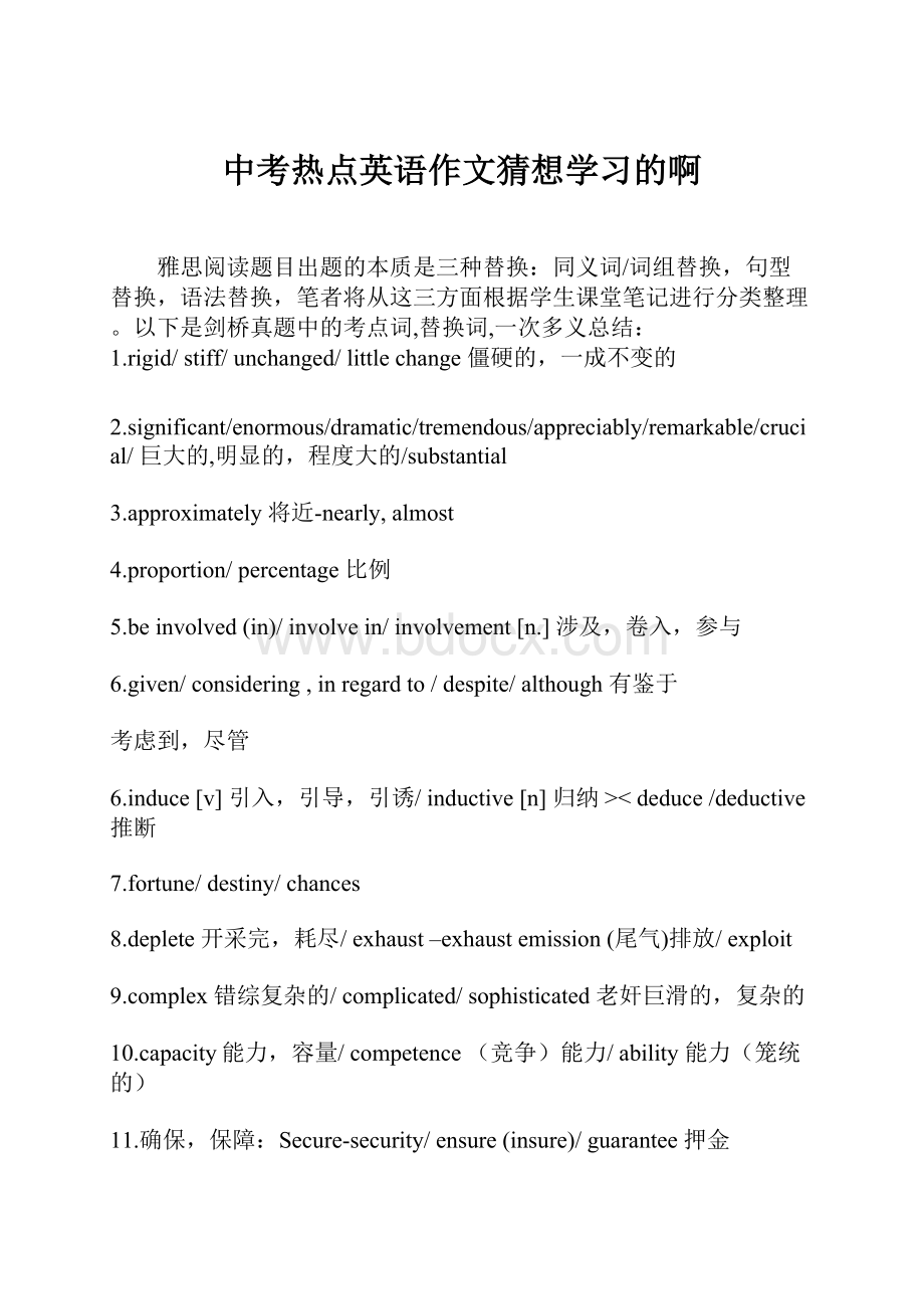 中考热点英语作文猜想学习的啊.docx