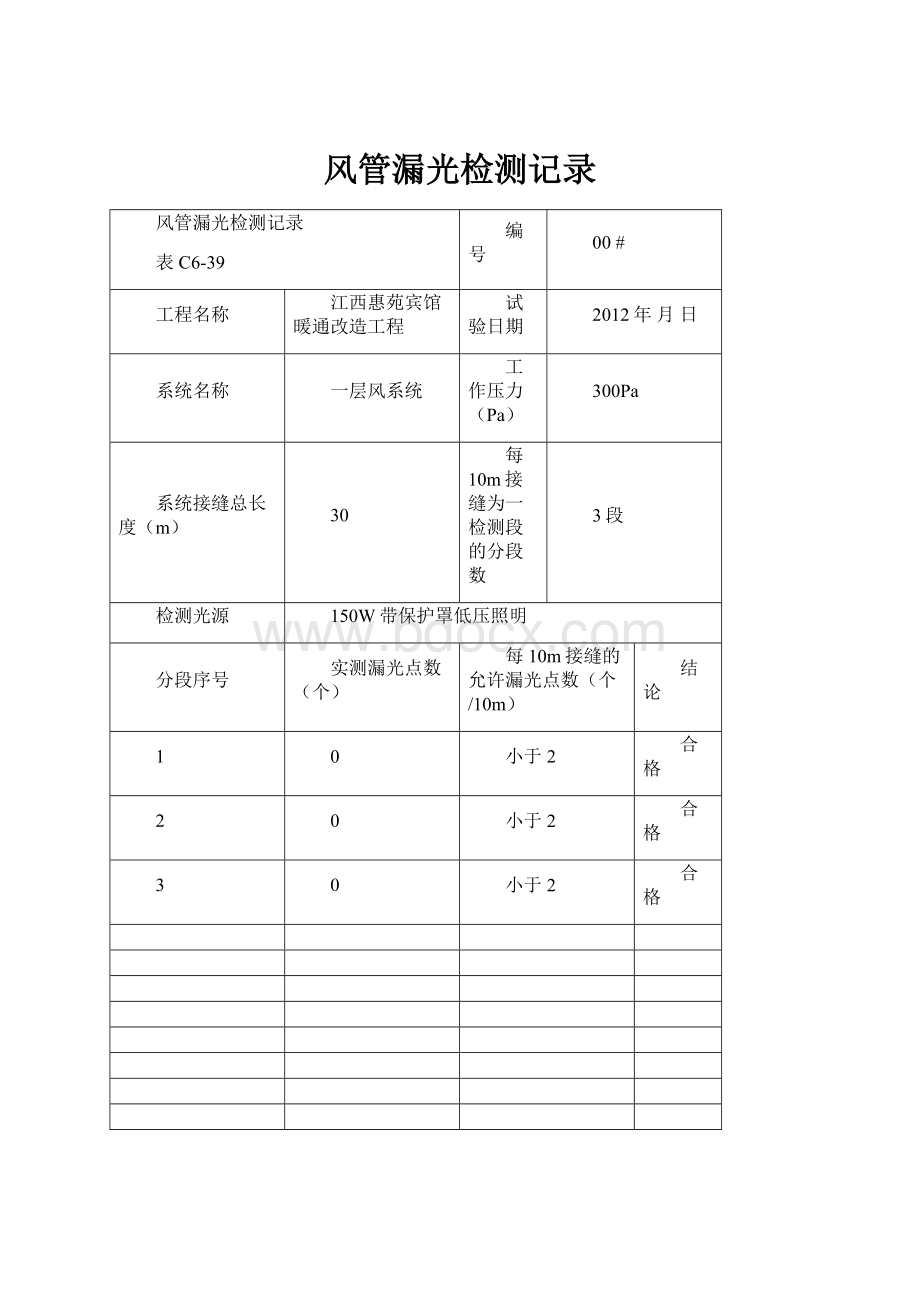 风管漏光检测记录.docx