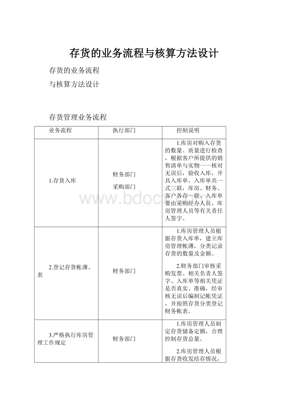 存货的业务流程与核算方法设计.docx