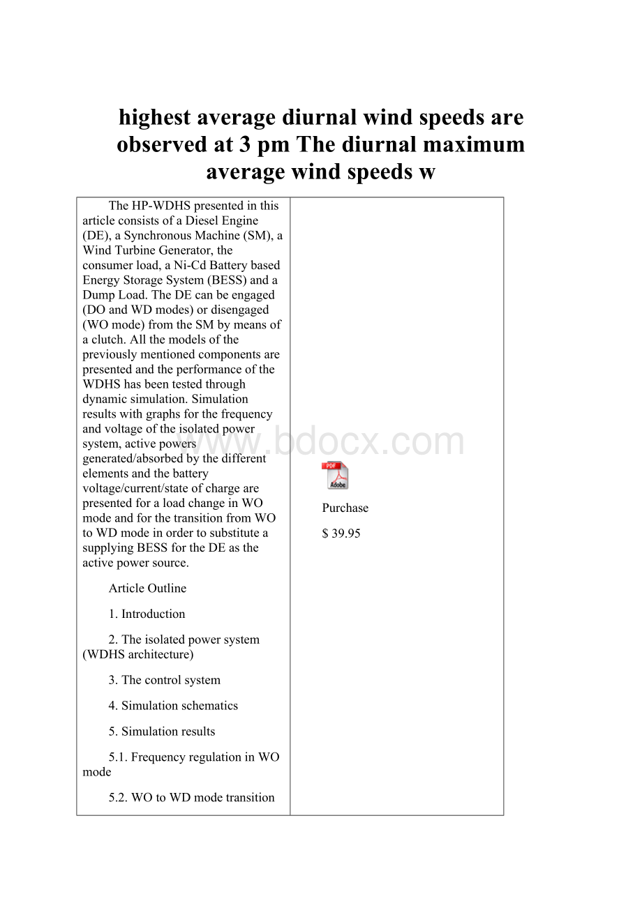 highest average diurnal wind speeds are observed at 3 pm The diurnal maximum average wind speeds w.docx