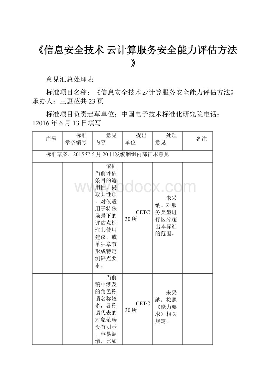 《信息安全技术 云计算服务安全能力评估方法》.docx