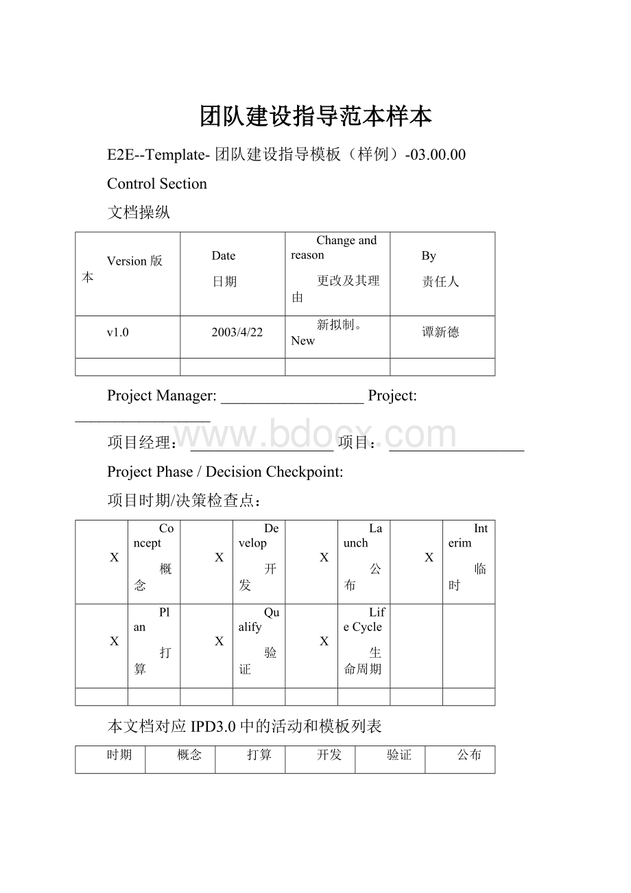 团队建设指导范本样本.docx