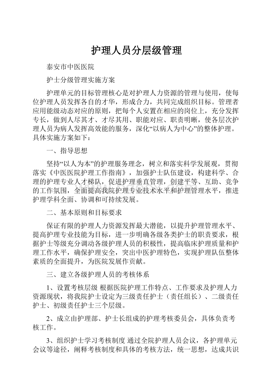 护理人员分层级管理.docx_第1页