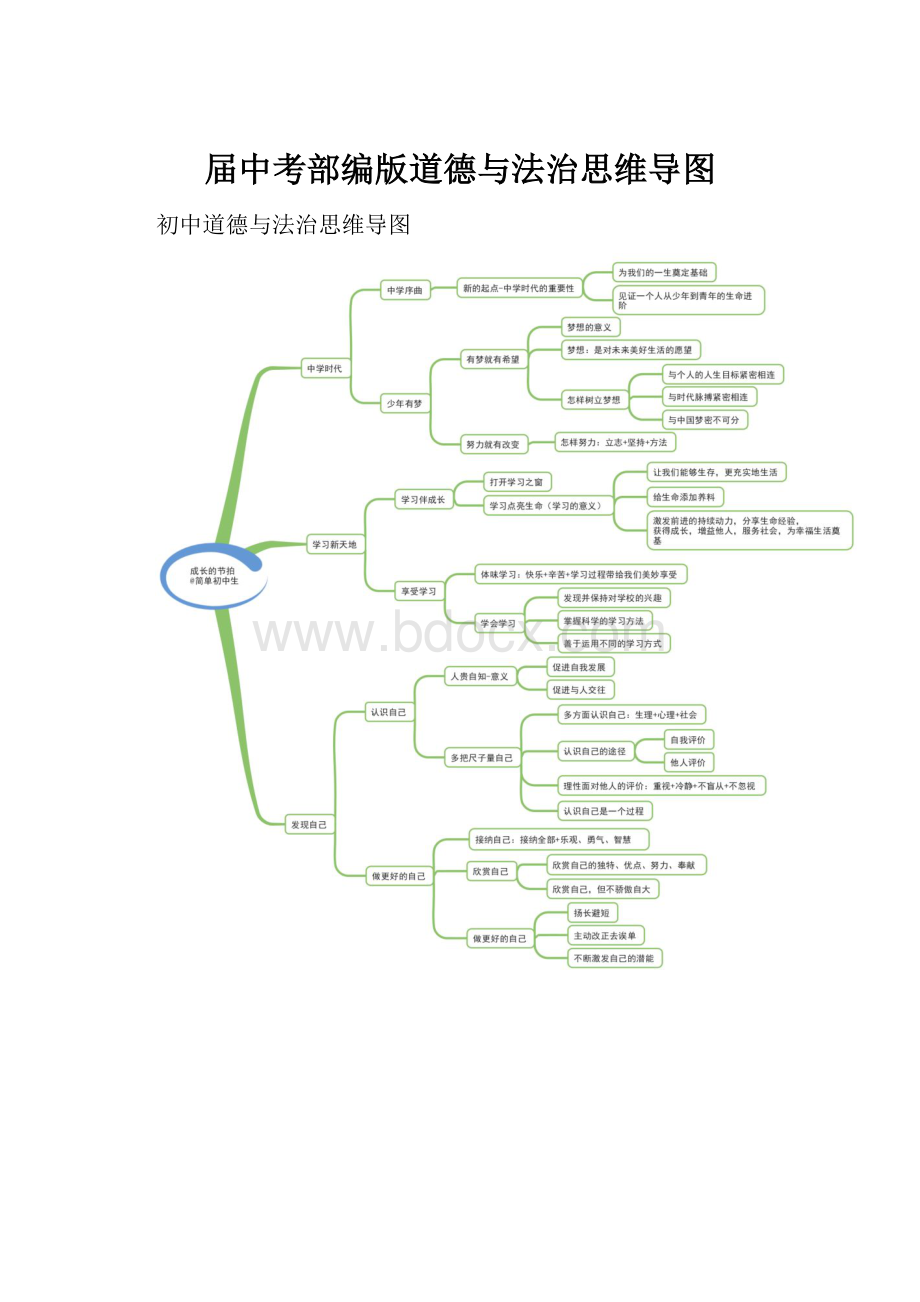 届中考部编版道德与法治思维导图.docx