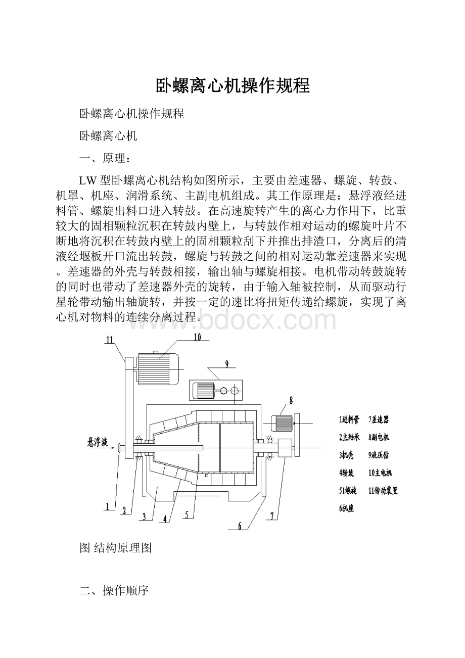 卧螺离心机操作规程.docx