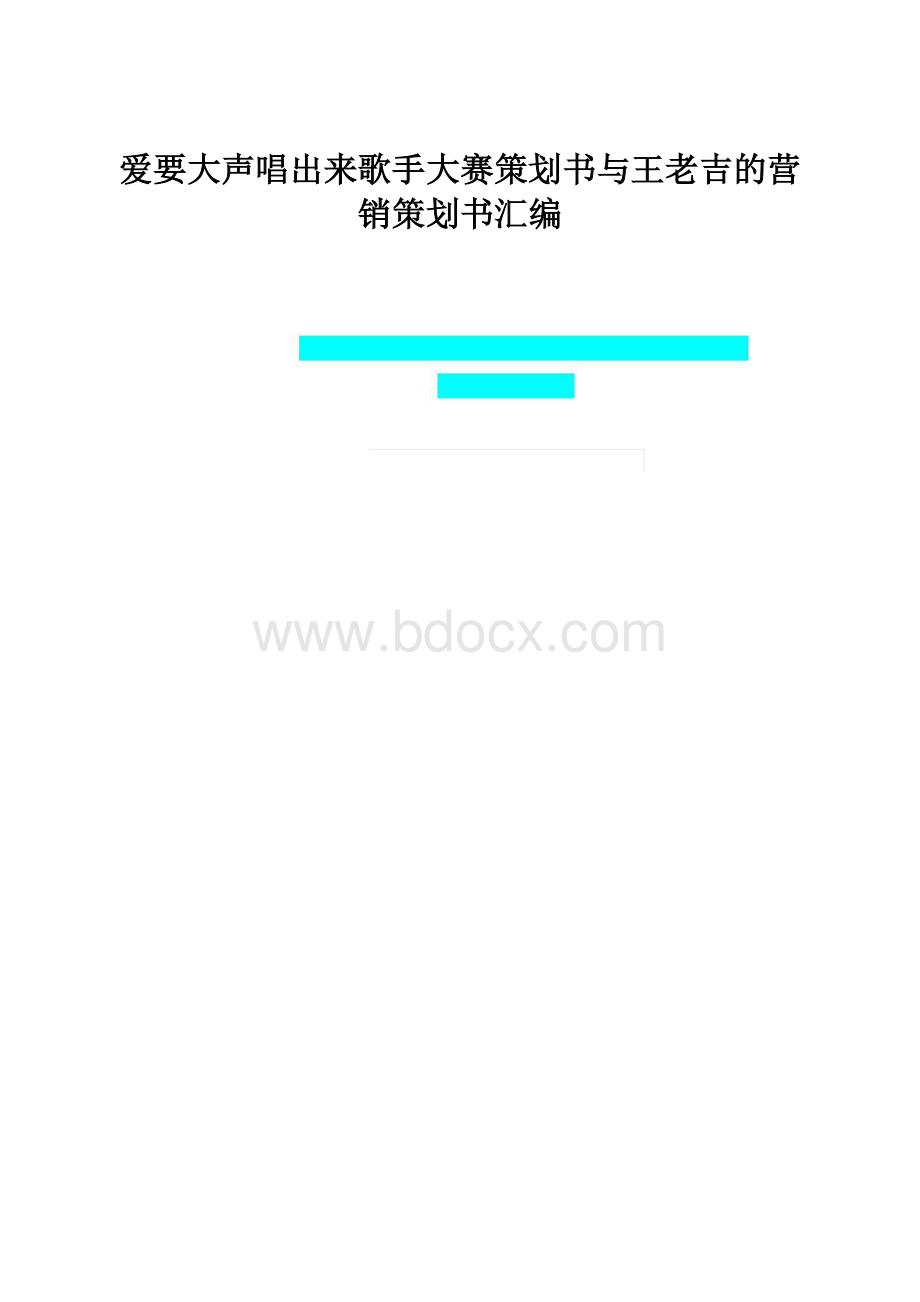 爱要大声唱出来歌手大赛策划书与王老吉的营销策划书汇编.docx