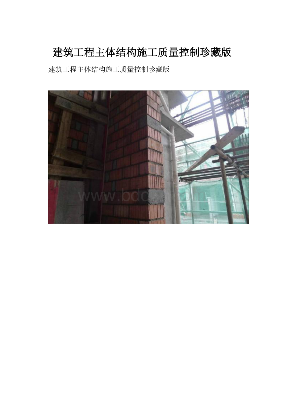 建筑工程主体结构施工质量控制珍藏版.docx