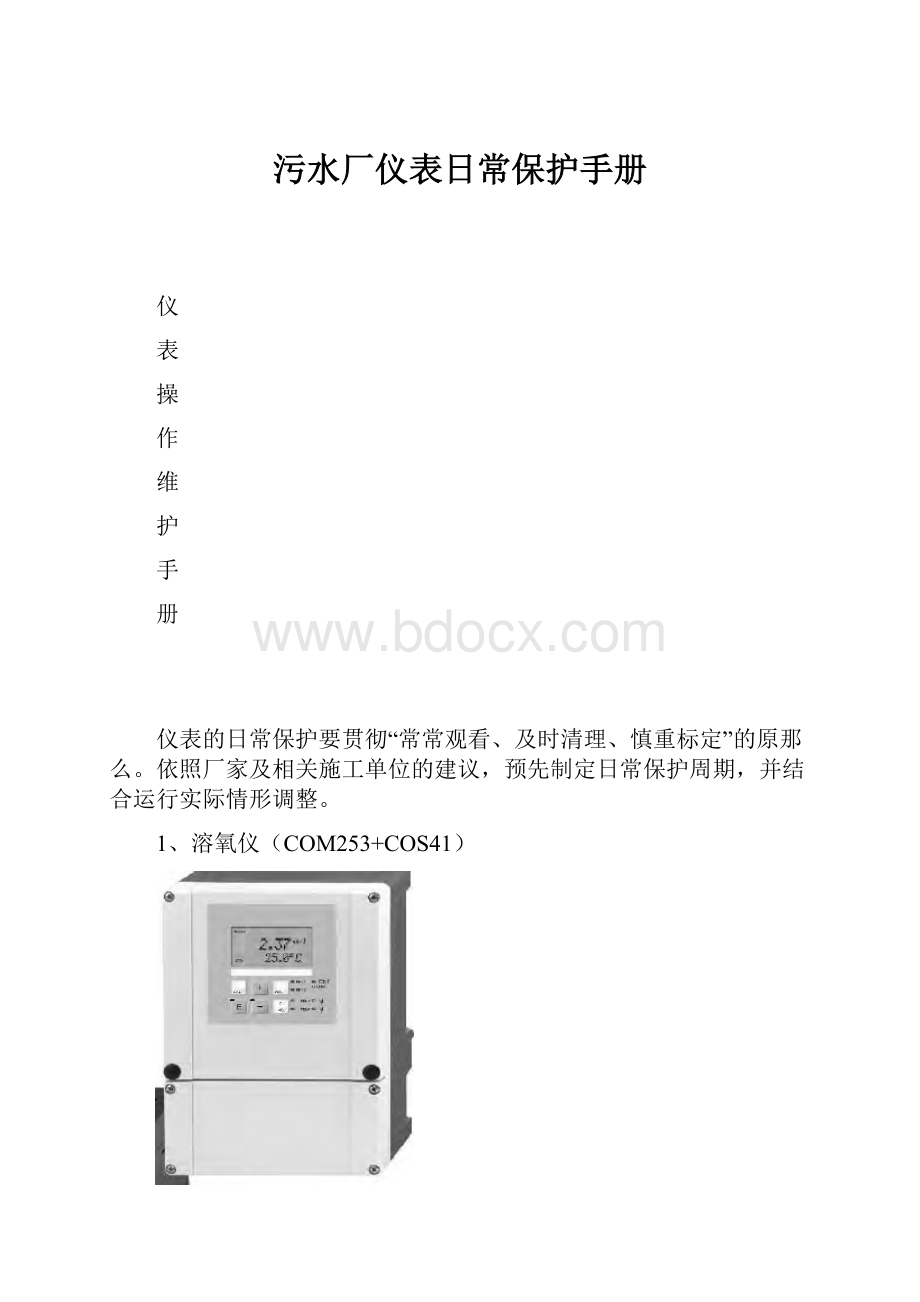 污水厂仪表日常保护手册.docx