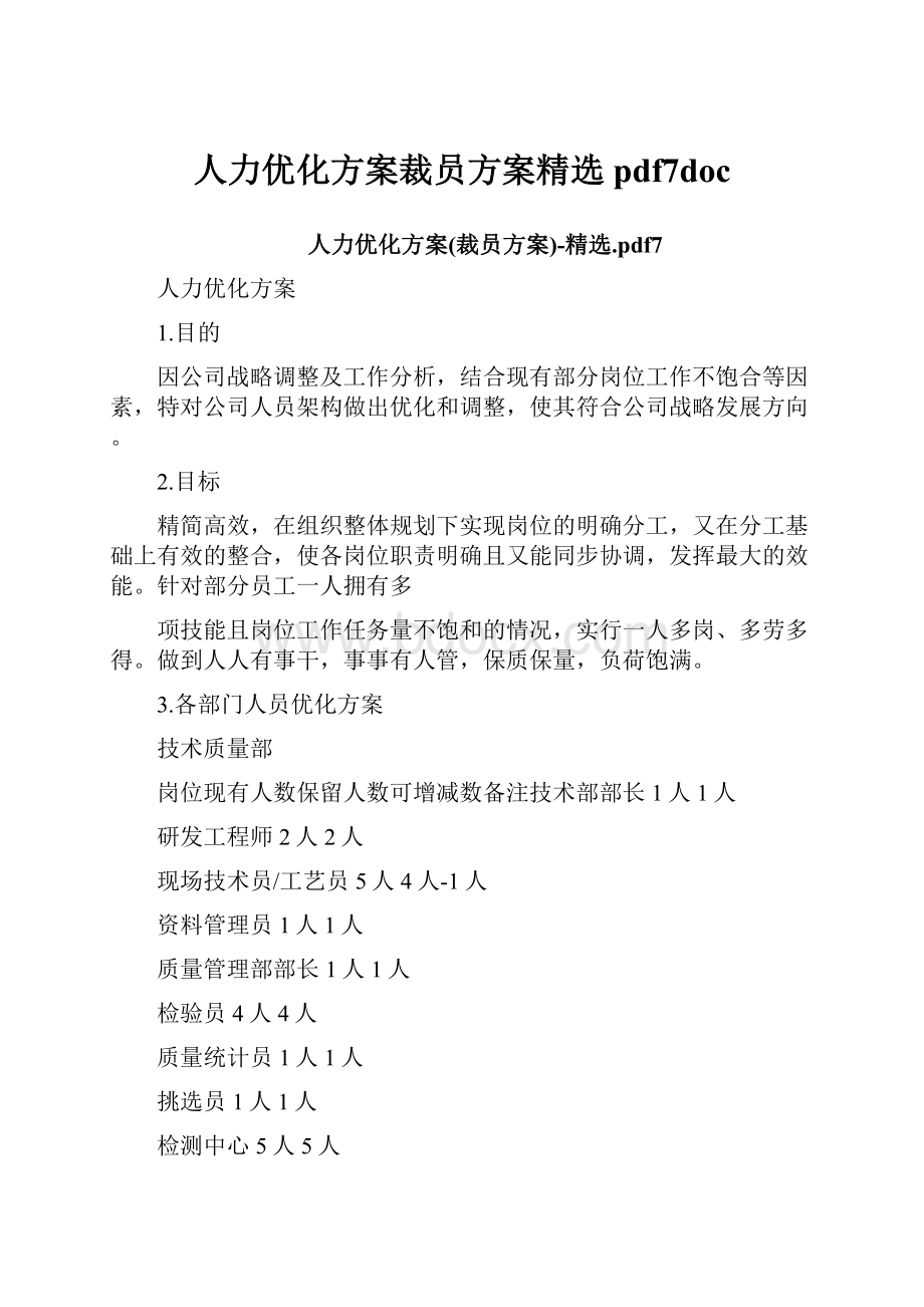 人力优化方案裁员方案精选pdf7doc.docx