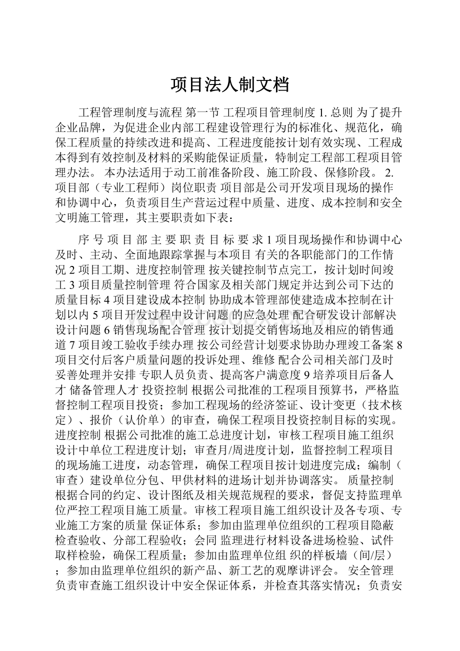 项目法人制文档.docx