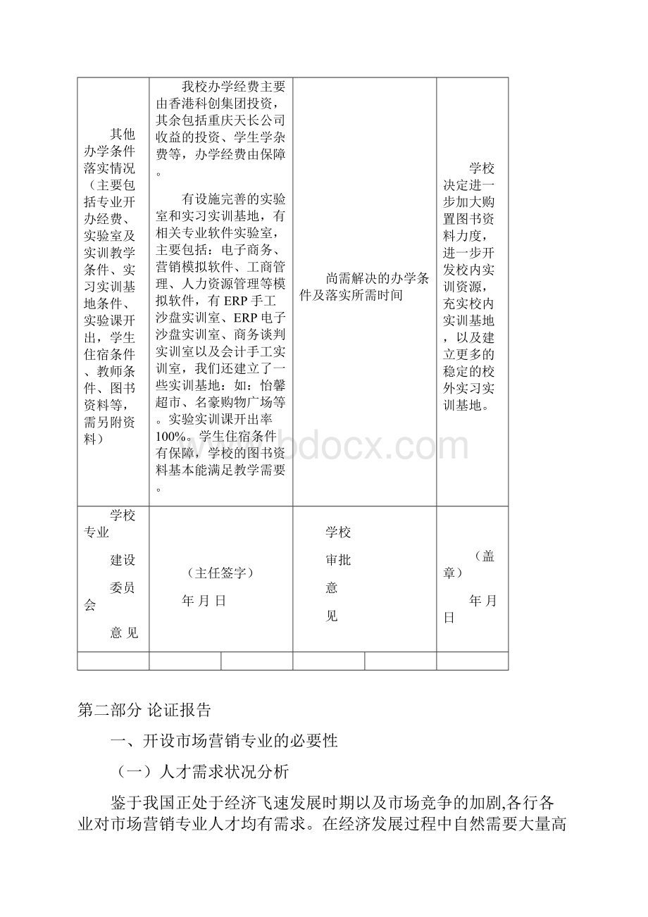 X年市场营销专业申报材料.docx_第3页