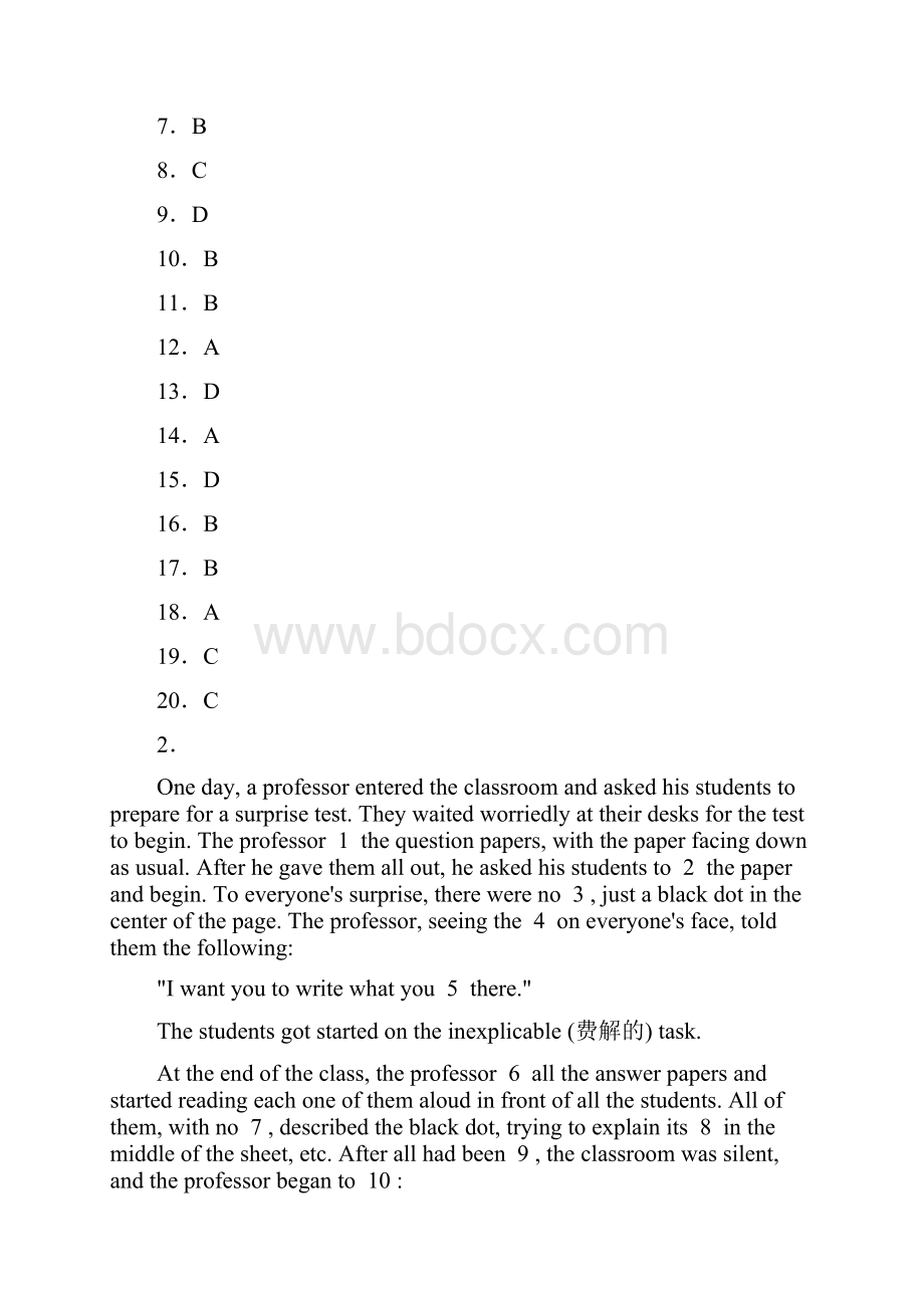 高中英语完型填空题型训练题含答案10篇.docx_第3页