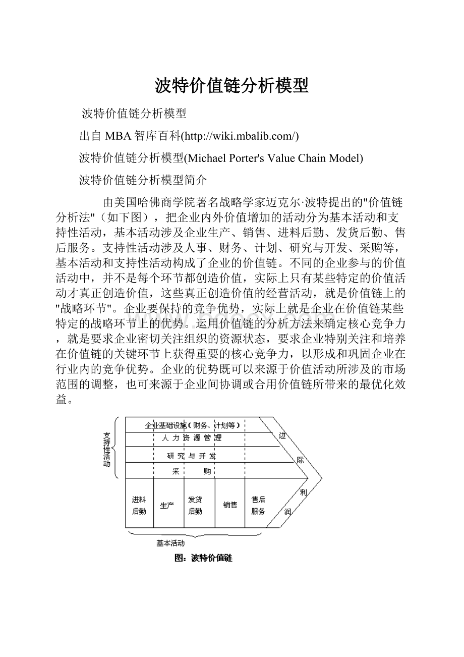 波特价值链分析模型.docx